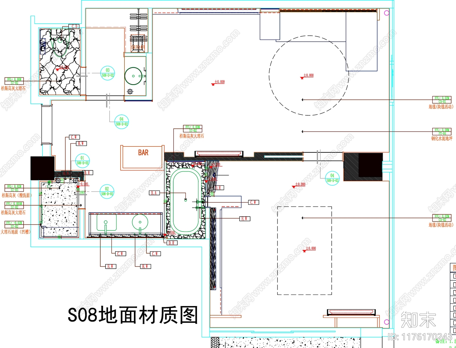 现代工装图库cad施工图下载【ID:1176170243】