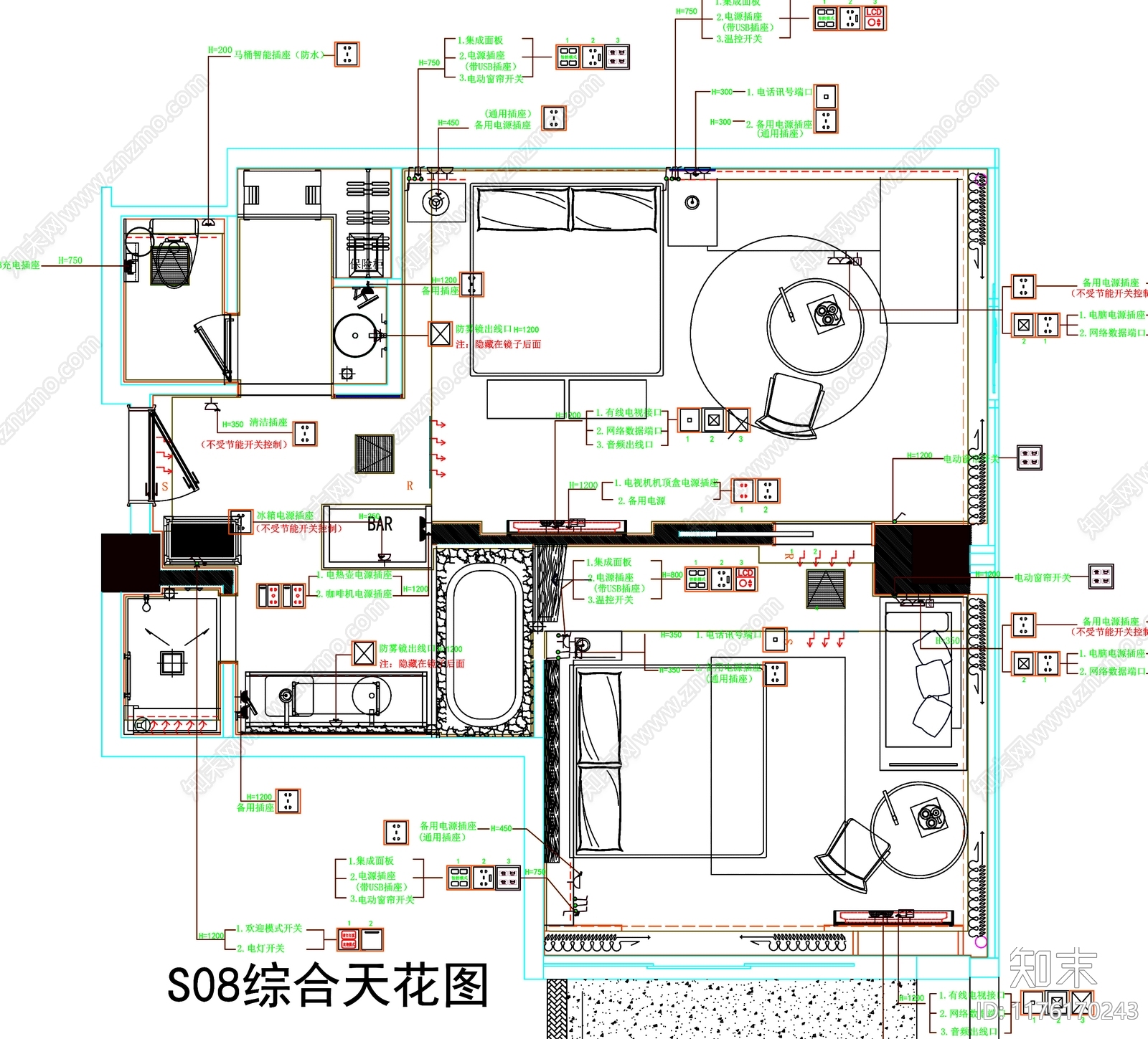 现代工装图库cad施工图下载【ID:1176170243】