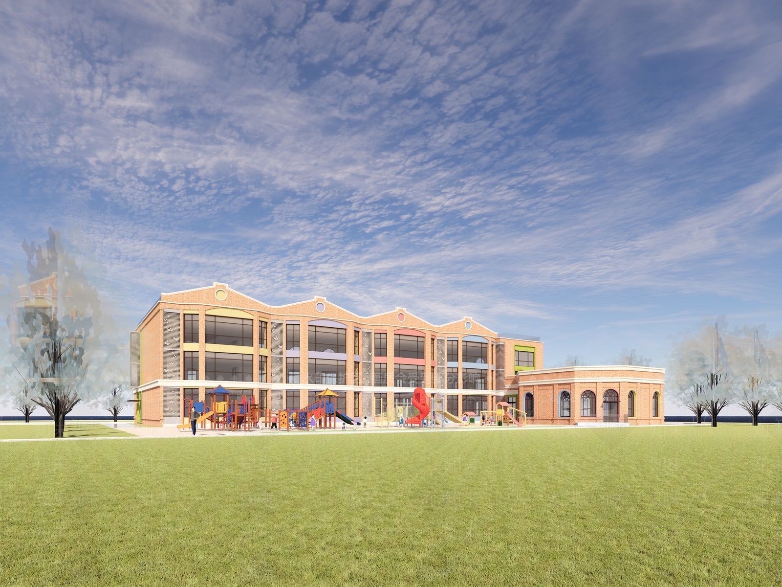 现代简欧幼儿园SU模型下载【ID:1176171777】