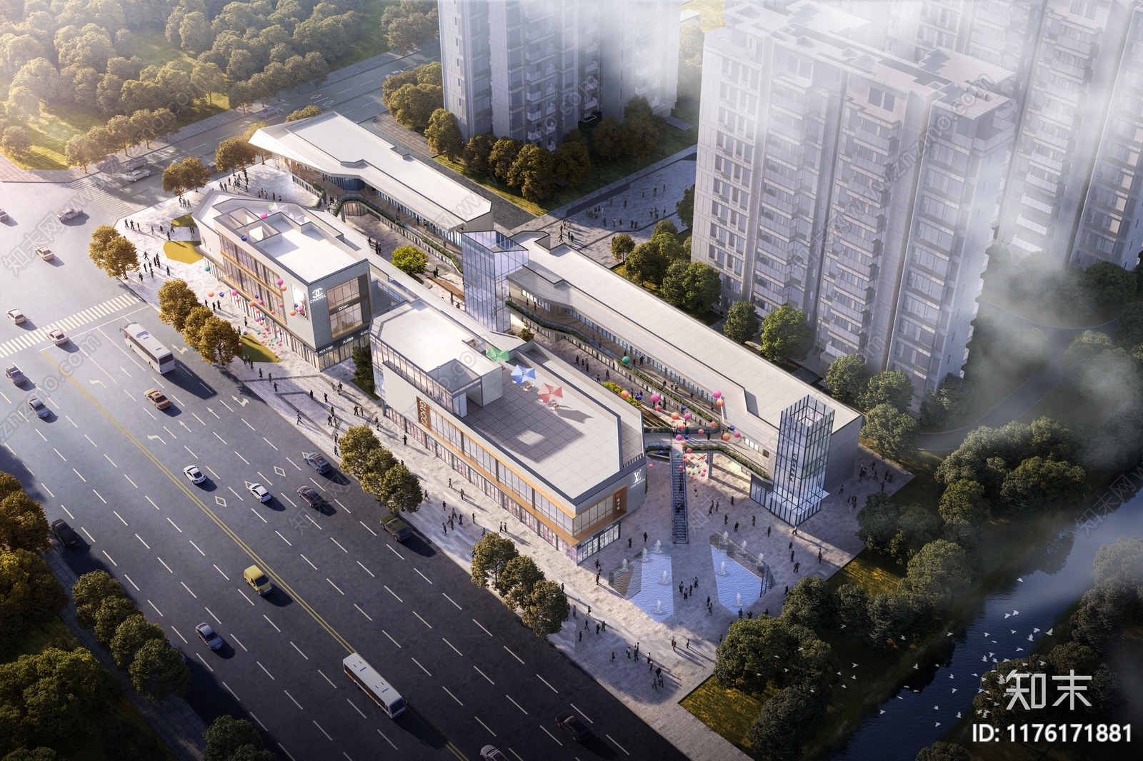 现代商业街施工图下载【ID:1176171881】