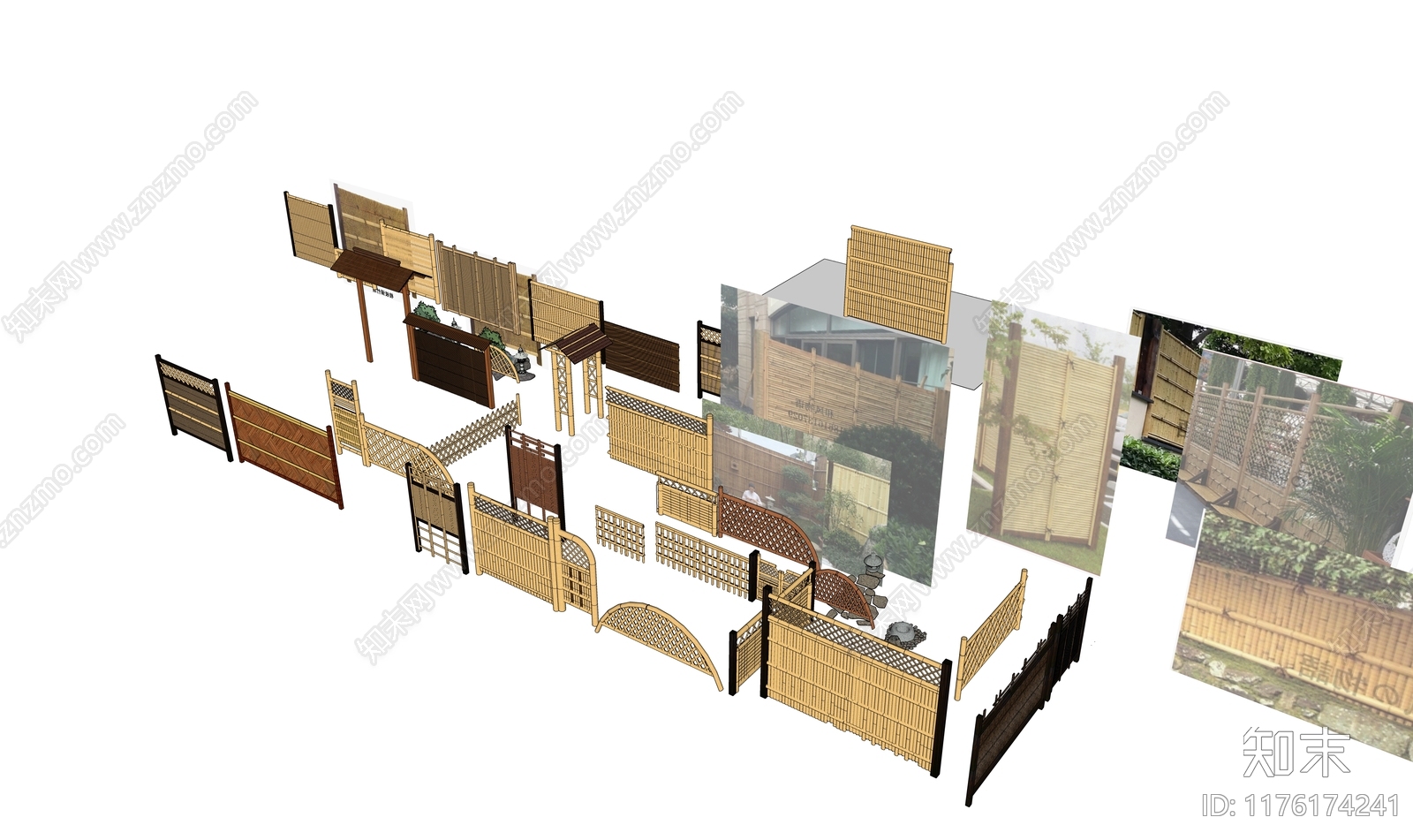 禅意日式围墙SU模型下载【ID:1176174241】