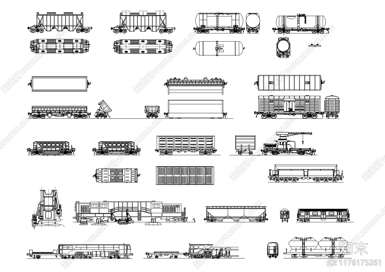 现代交通工具图库cad施工图下载【ID:1176175261】