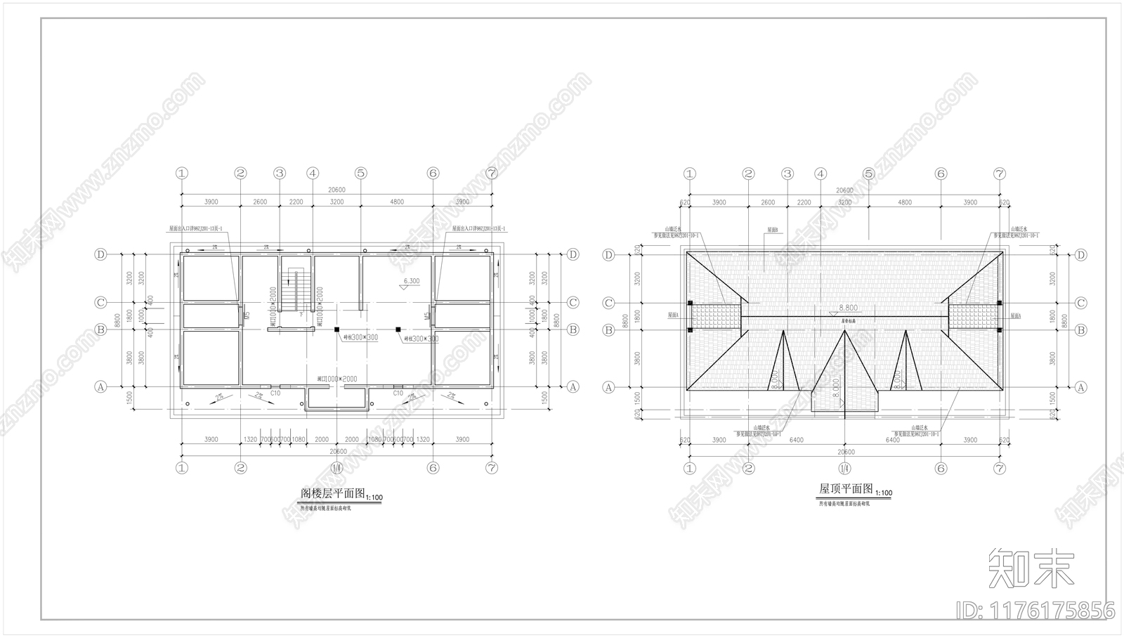 欧式别墅建筑施工图下载【ID:1176175856】