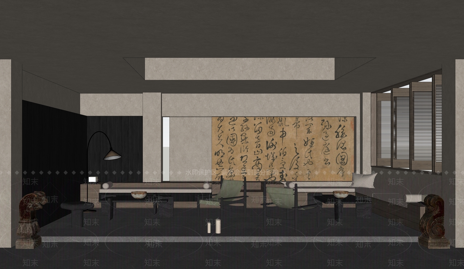 现代中古其他酒店空间SU模型下载【ID:1176180508】