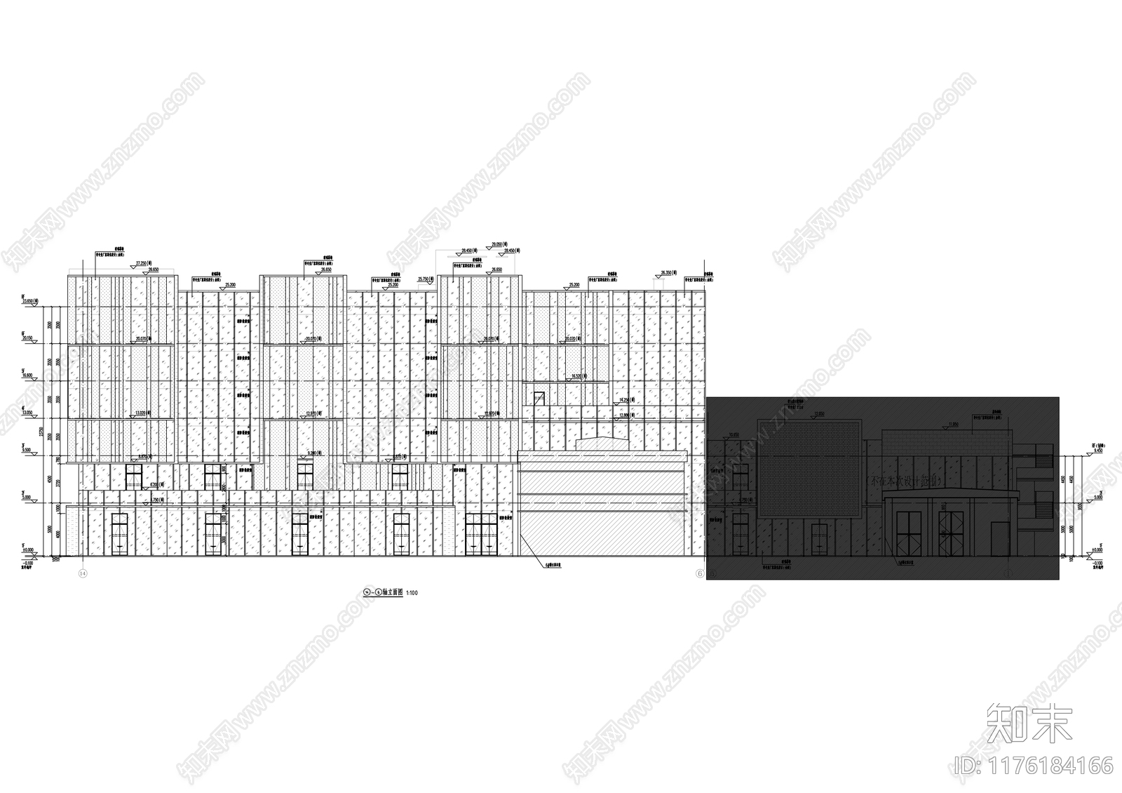 现代商业街cad施工图下载【ID:1176184166】