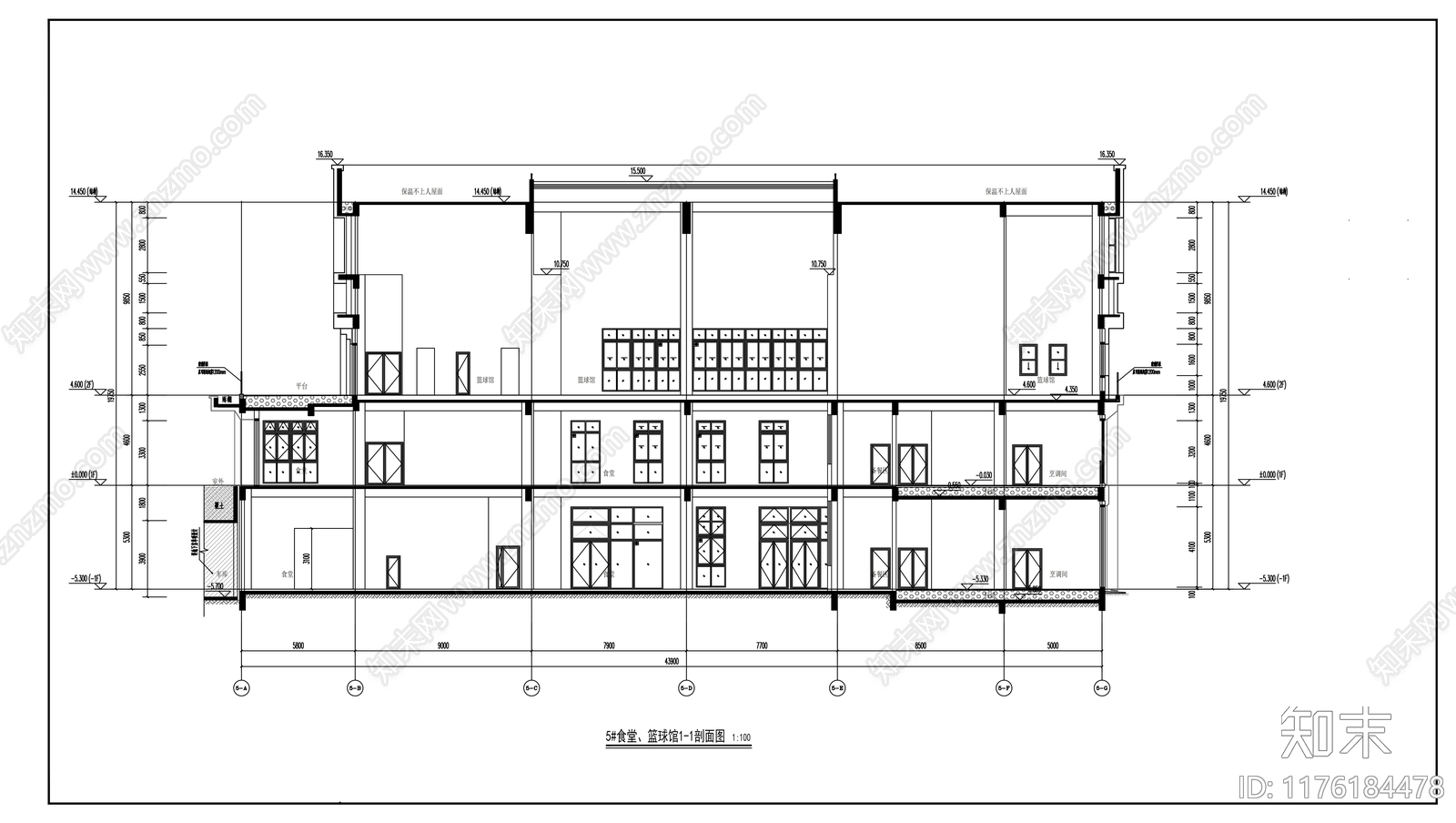 现代体育馆建筑施工图下载【ID:1176184478】