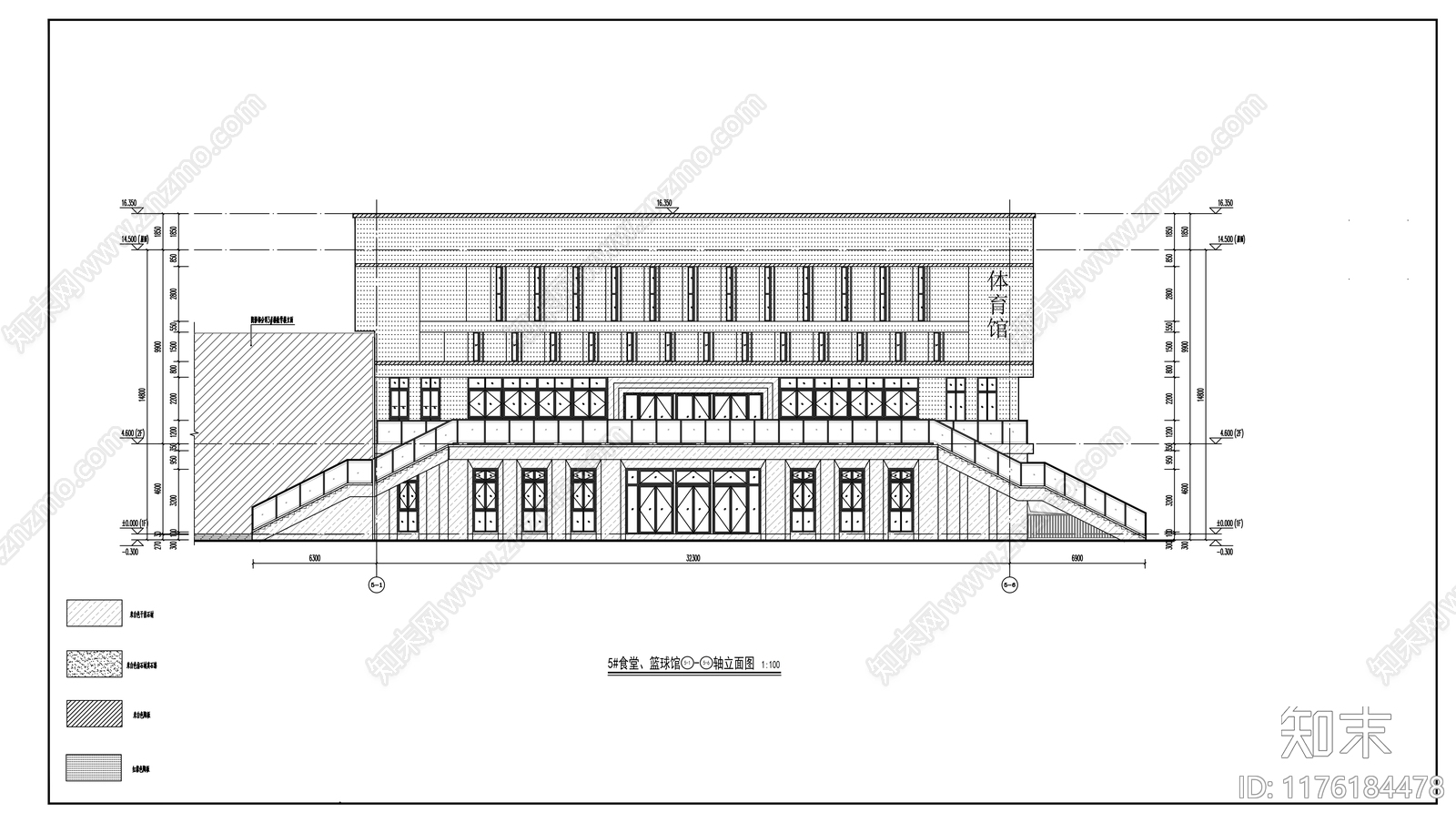 现代体育馆建筑施工图下载【ID:1176184478】