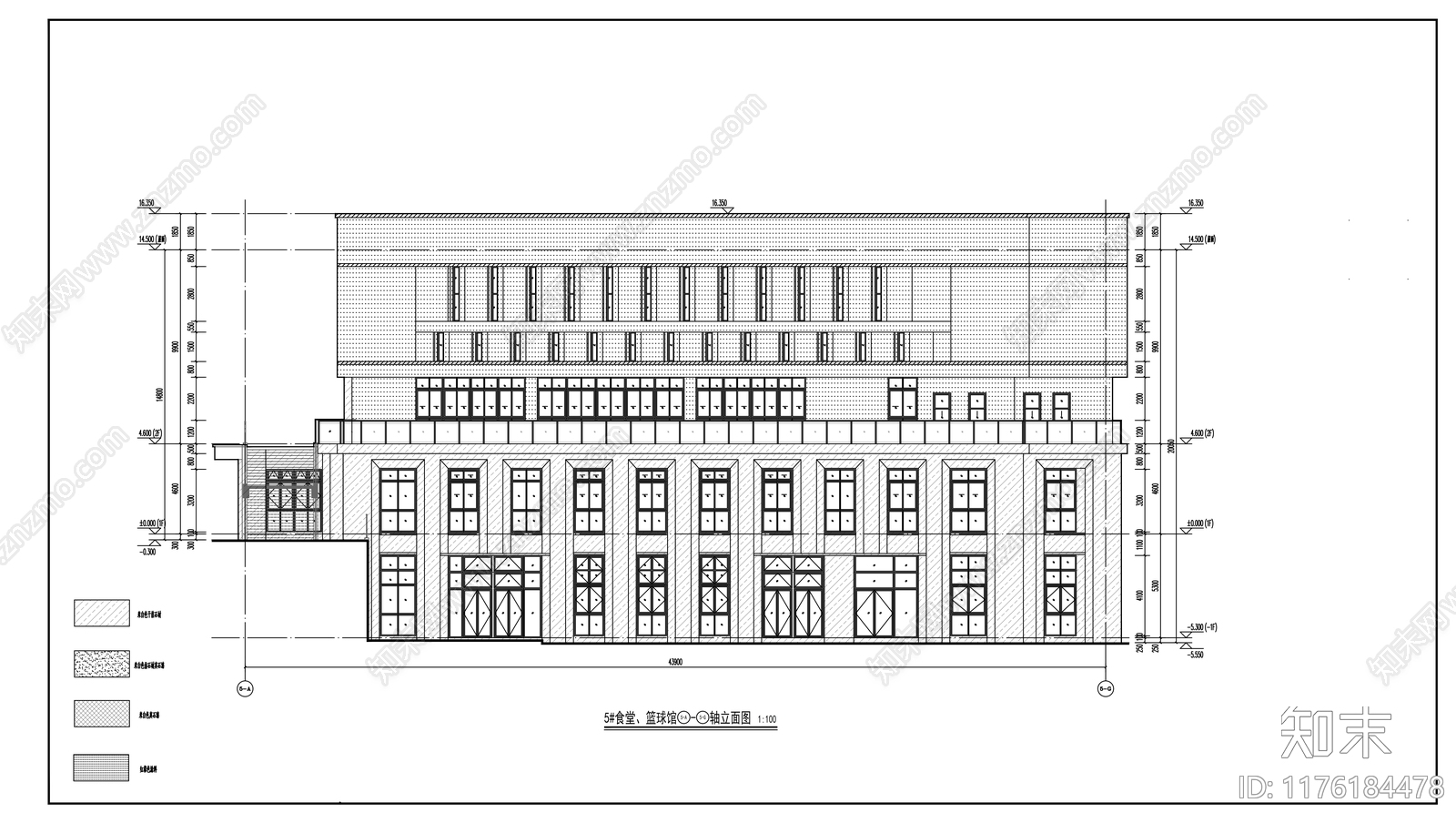 现代体育馆建筑施工图下载【ID:1176184478】