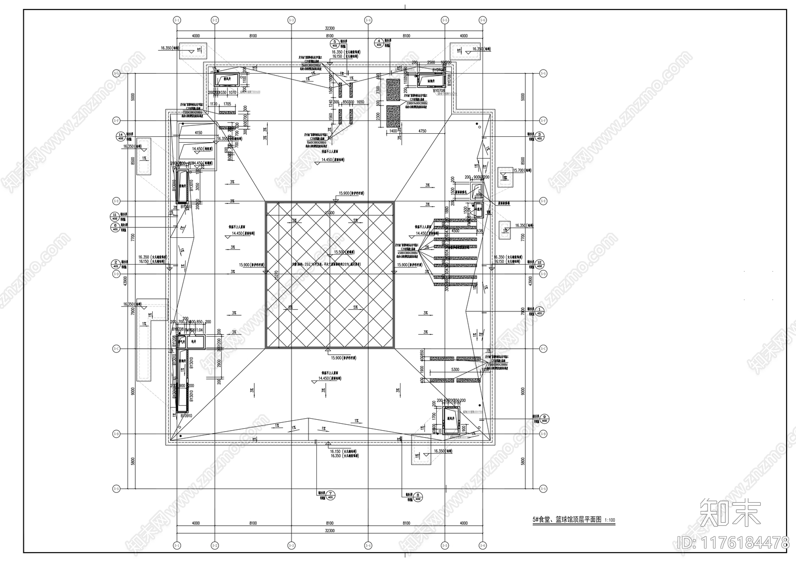 现代体育馆建筑施工图下载【ID:1176184478】