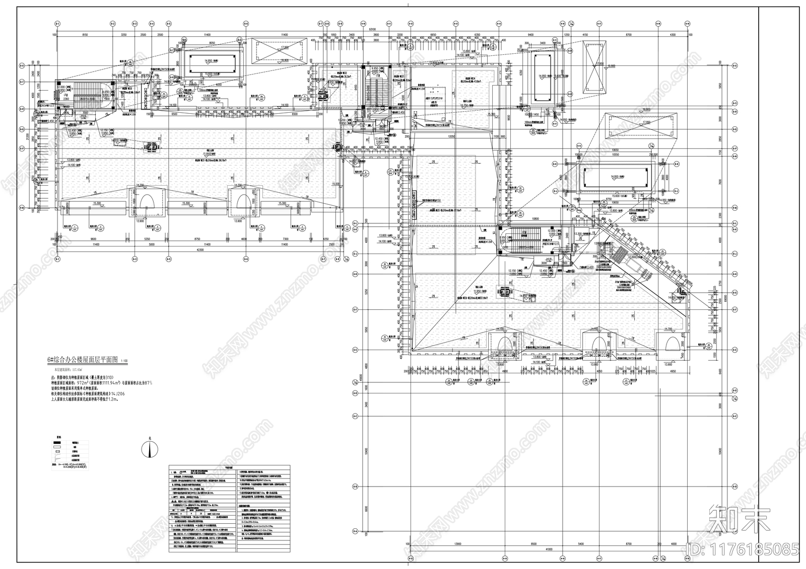 现代办公楼建筑cad施工图下载【ID:1176185085】