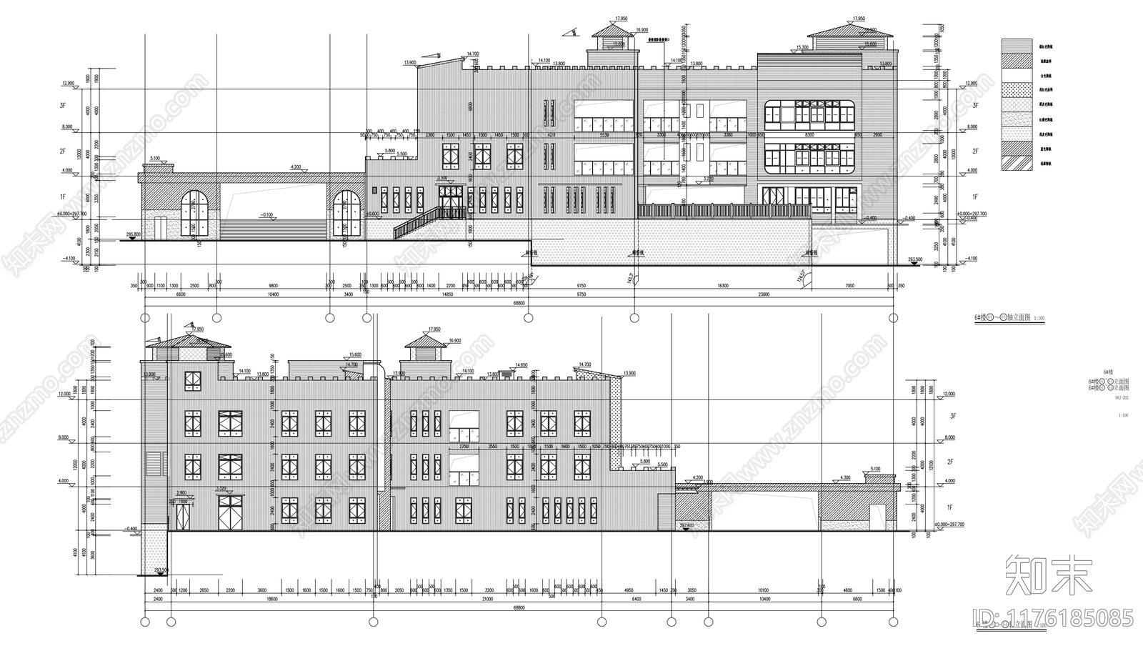 现代办公楼建筑cad施工图下载【ID:1176185085】