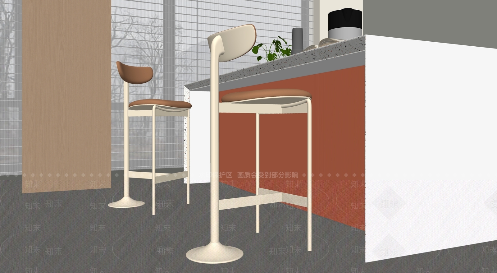 现代吧椅SU模型下载【ID:1176186195】