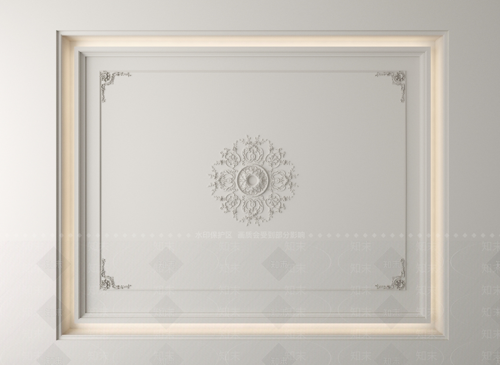 法式欧式吊顶3D模型下载【ID:1176187456】