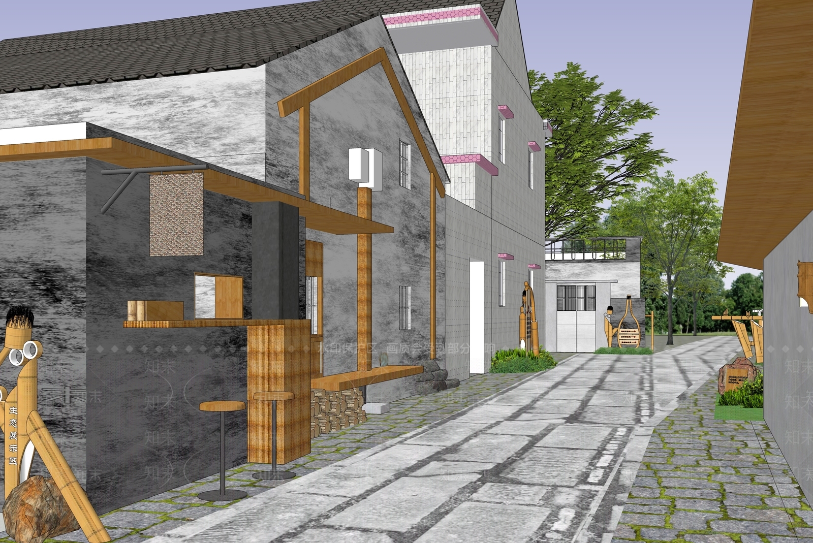 现代乡村庭院SU模型下载【ID:1176205475】
