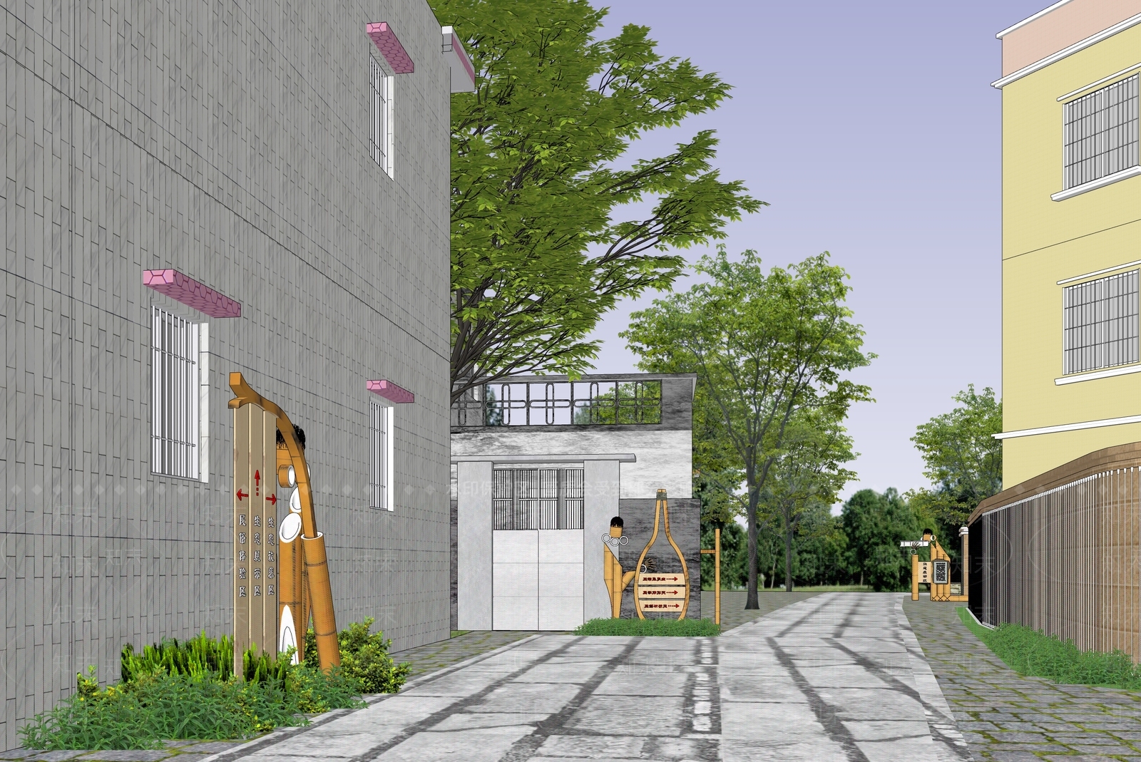 现代乡村庭院SU模型下载【ID:1176205475】
