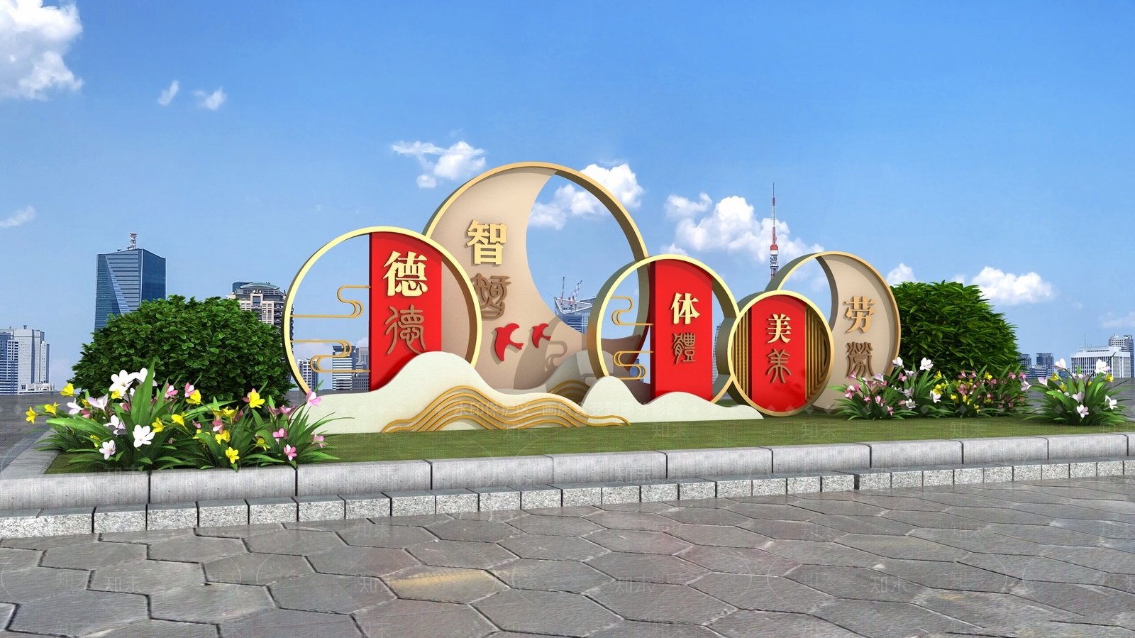 现代新中式其他商业空间3D模型下载【ID:1176212696】