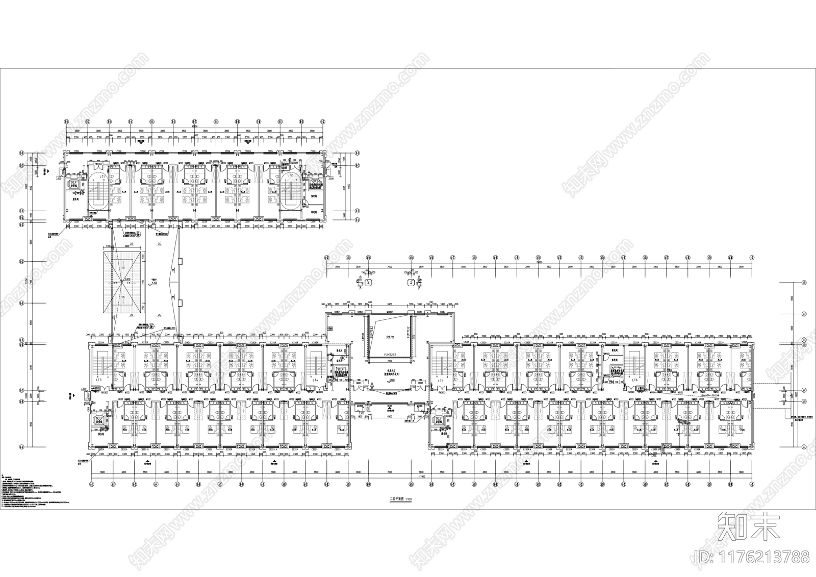 新中式酒店建筑施工图下载【ID:1176213788】