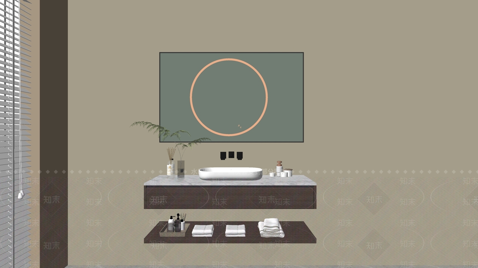 现代浴室柜SU模型下载【ID:1176223559】