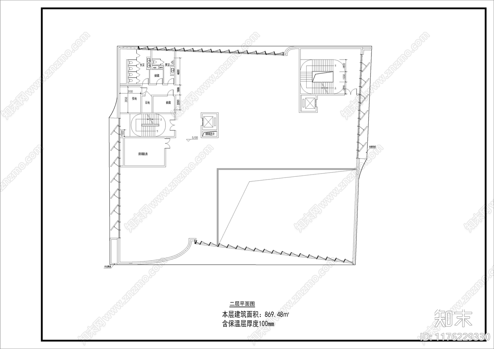 现代售楼处建筑cad施工图下载【ID:1176229330】