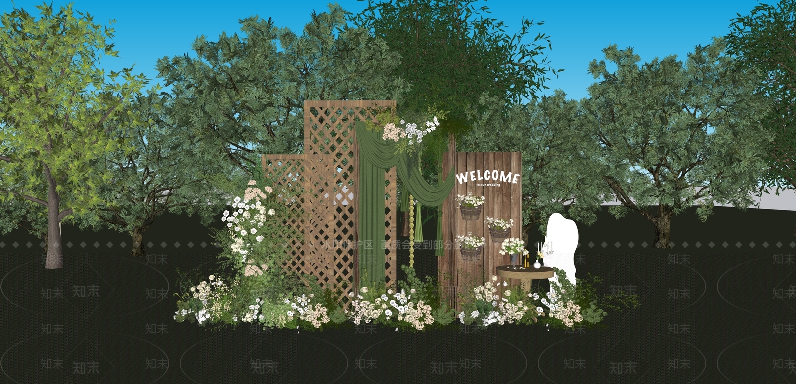 现代其他酒店空间SU模型下载【ID:1176240122】