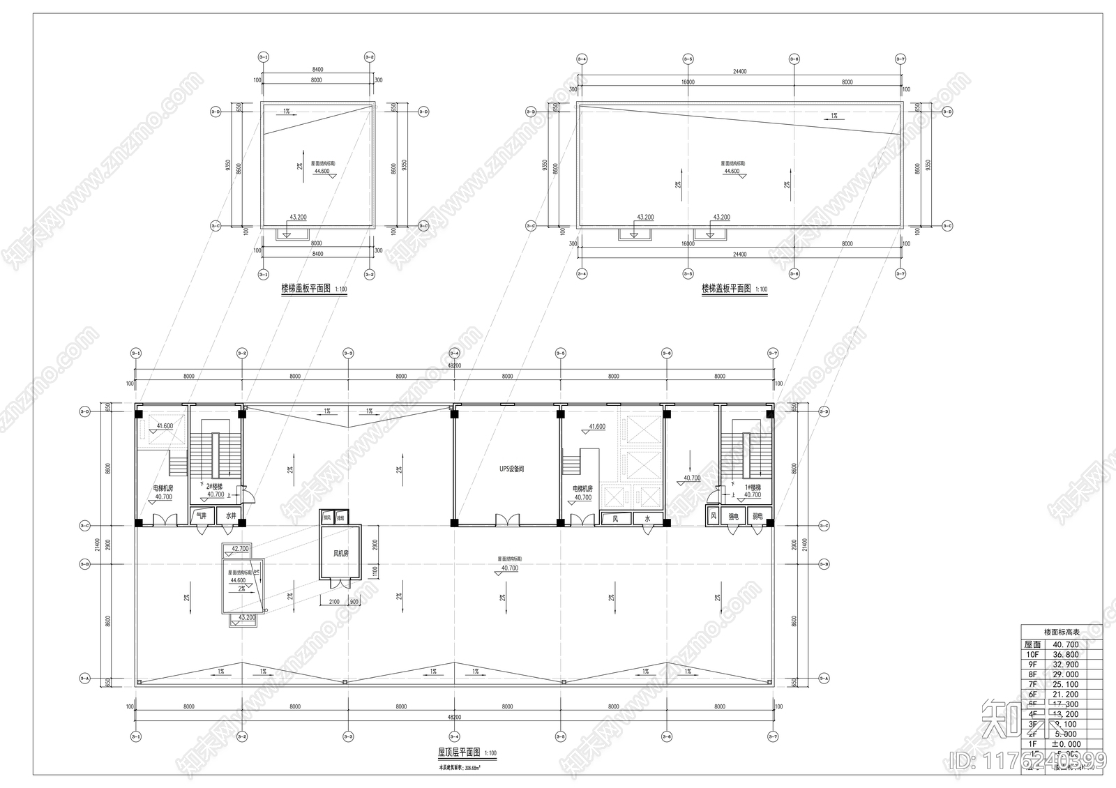 现代医院建筑cad施工图下载【ID:1176240399】