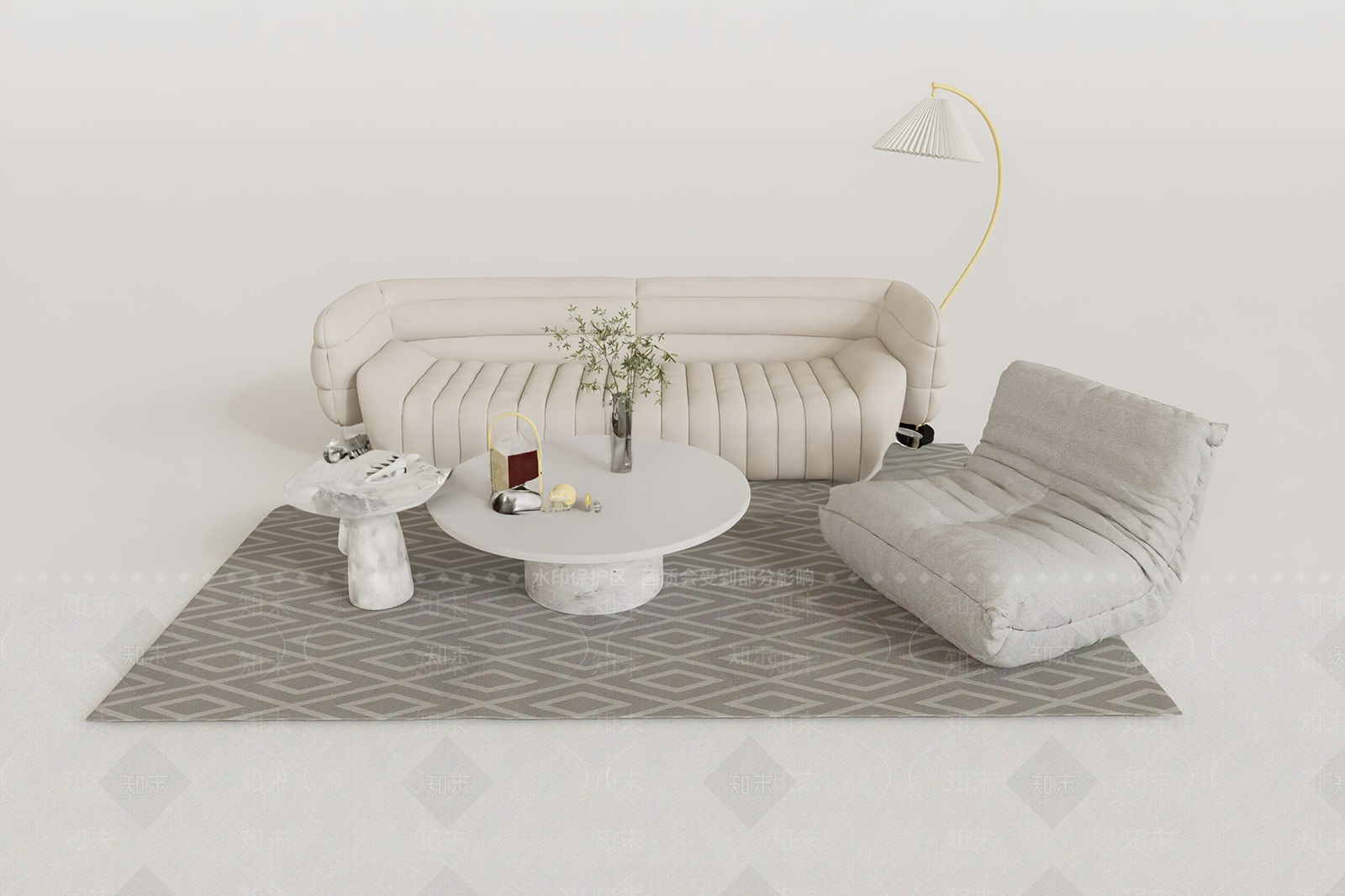 现代欧式沙发组合SU模型下载【ID:1176244006】