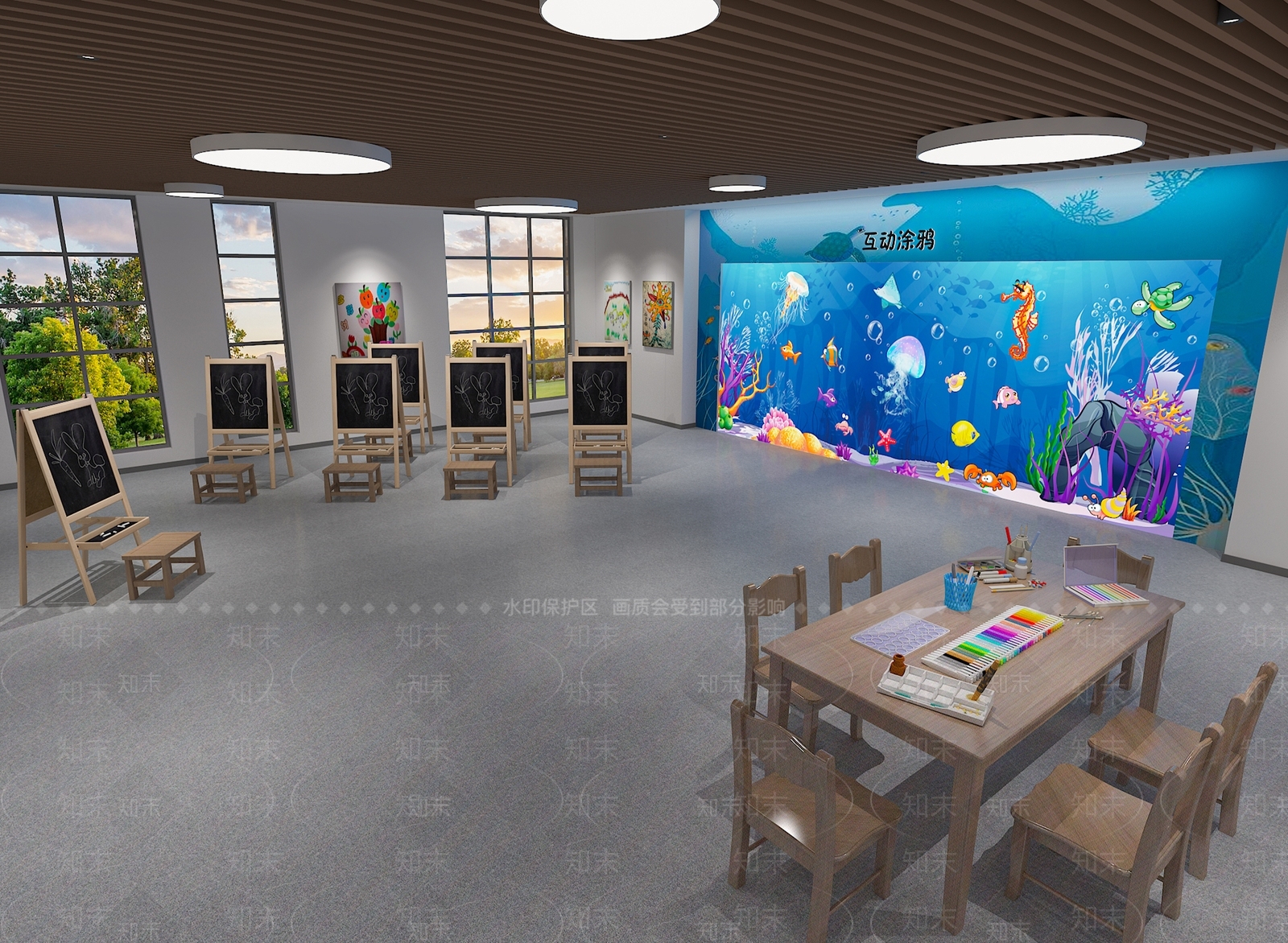 现代教室3D模型下载【ID:1176247742】