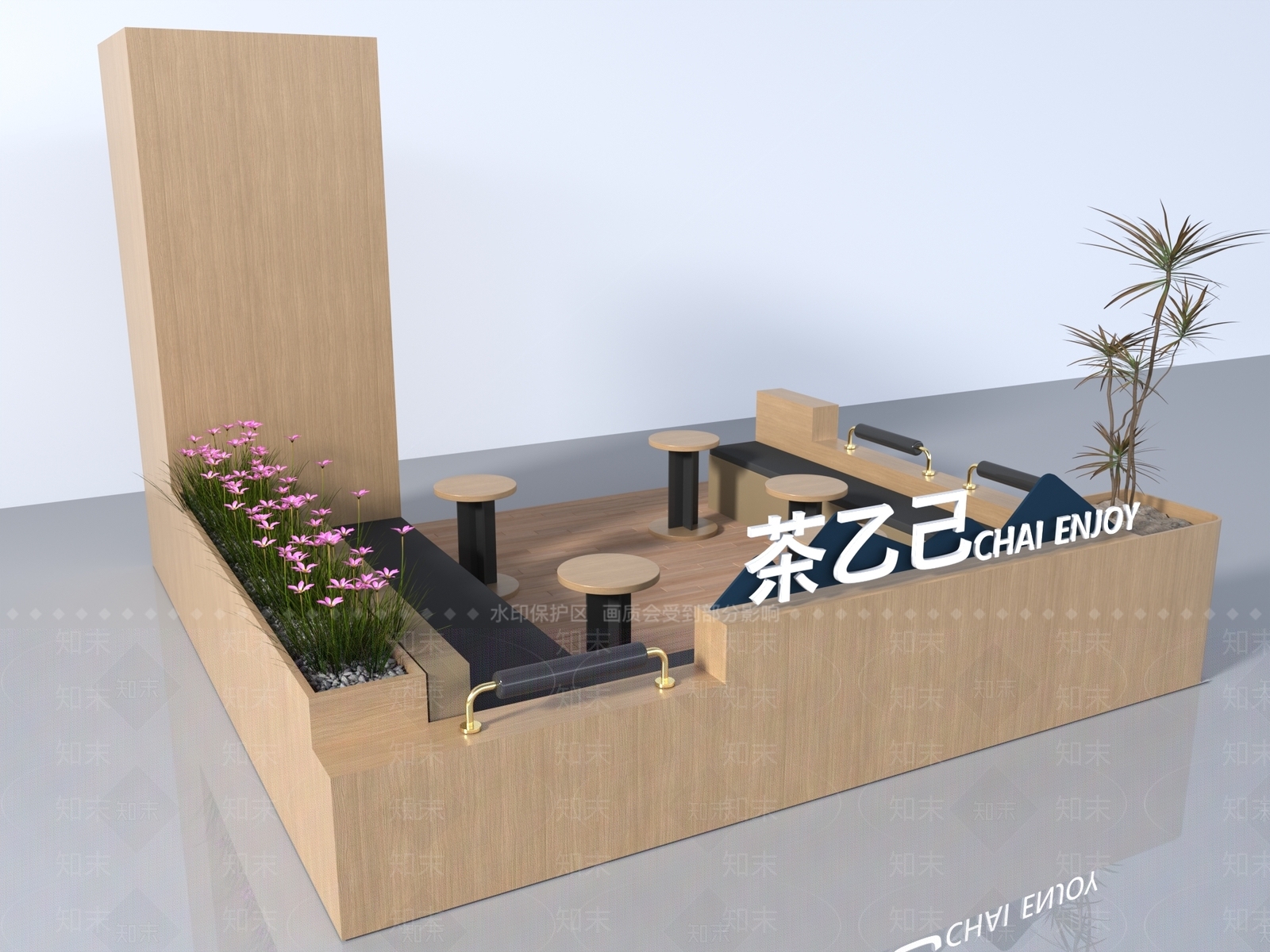 现代轻奢奶茶店3D模型下载【ID:1176250569】