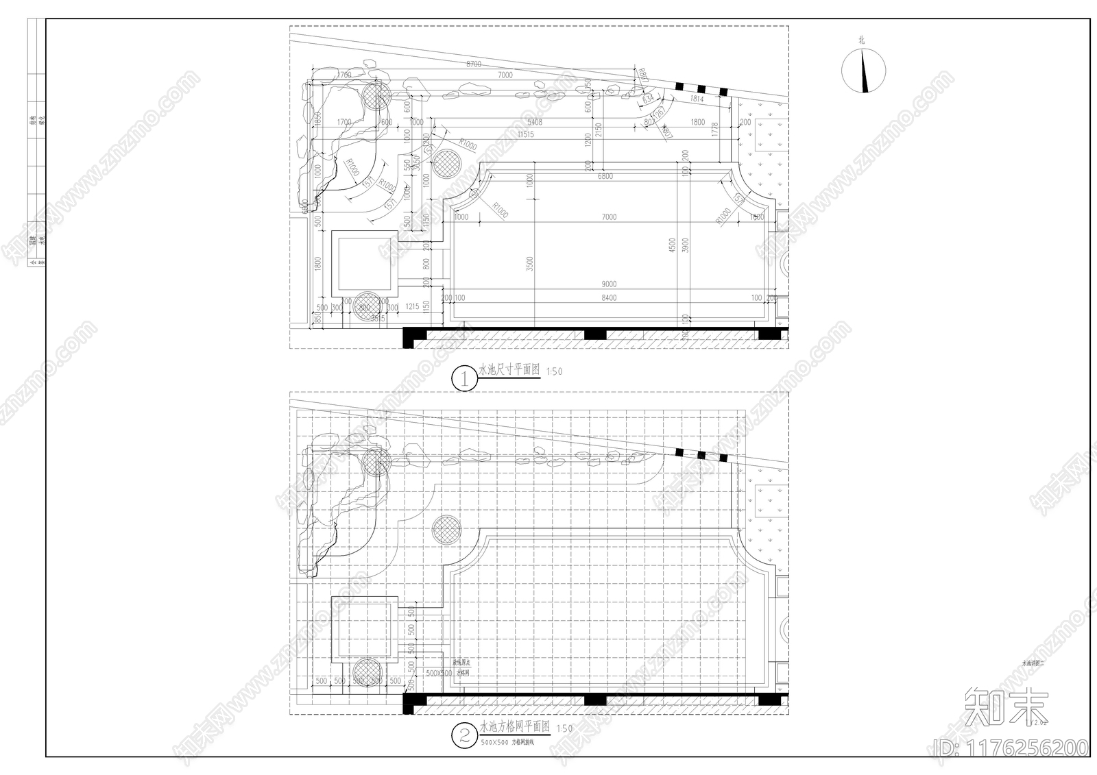 现代庭院cad施工图下载【ID:1176256200】