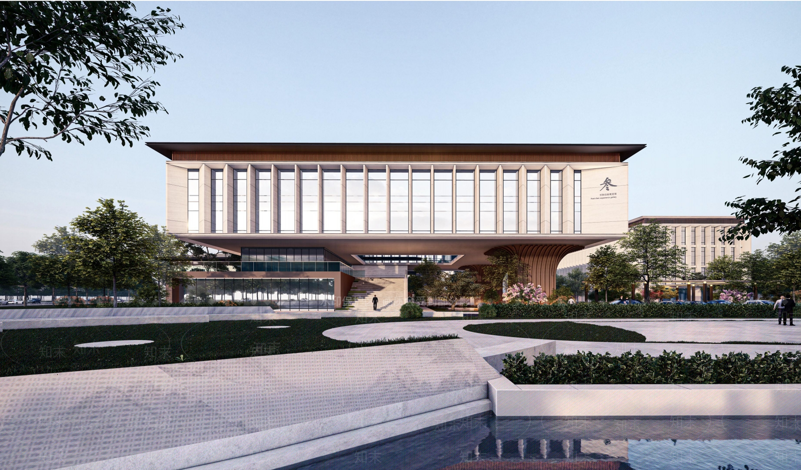 现代新中式学校建筑SU模型下载【ID:1176259701】