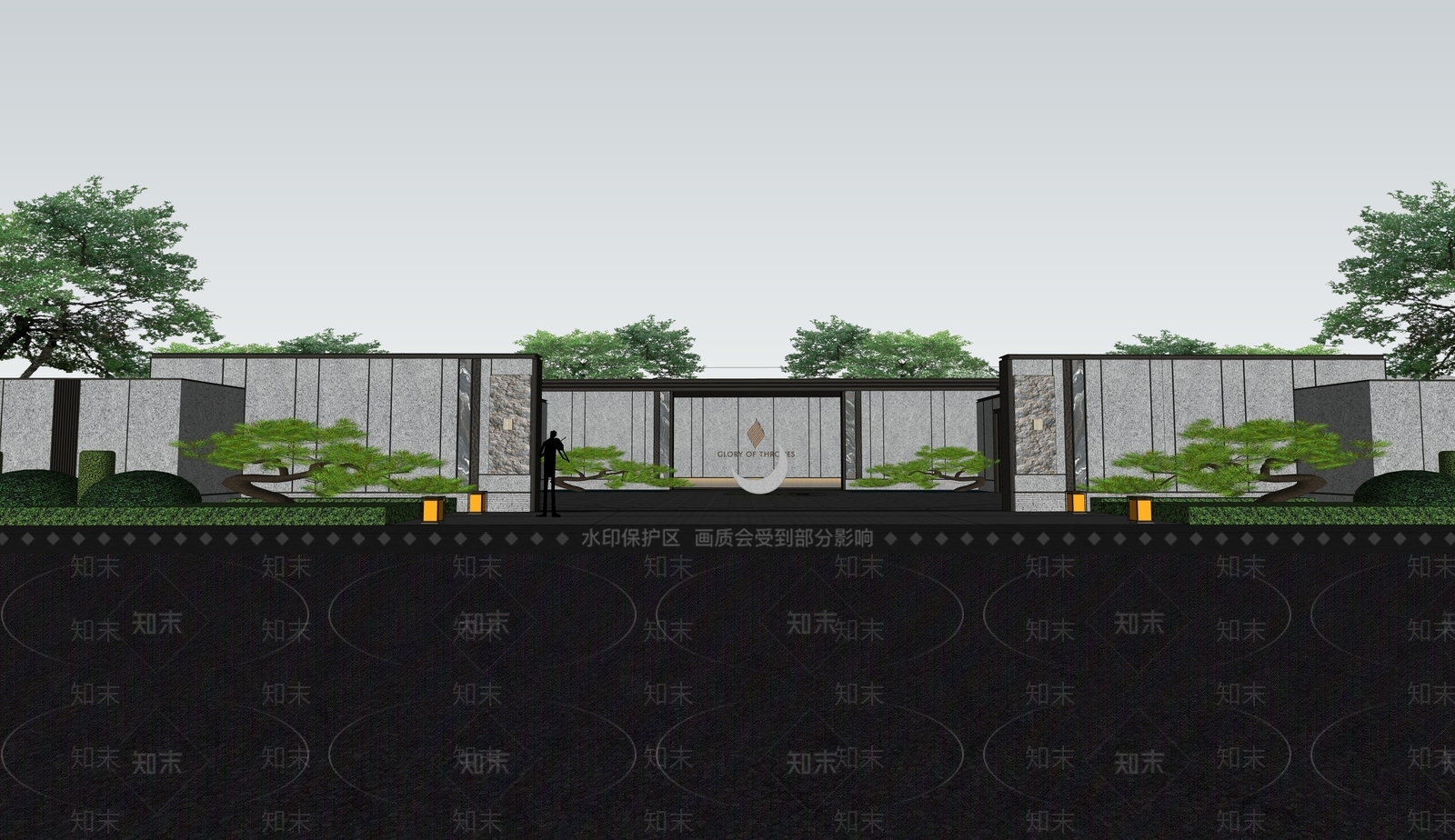 现代小区建筑SU模型下载【ID:1176259736】