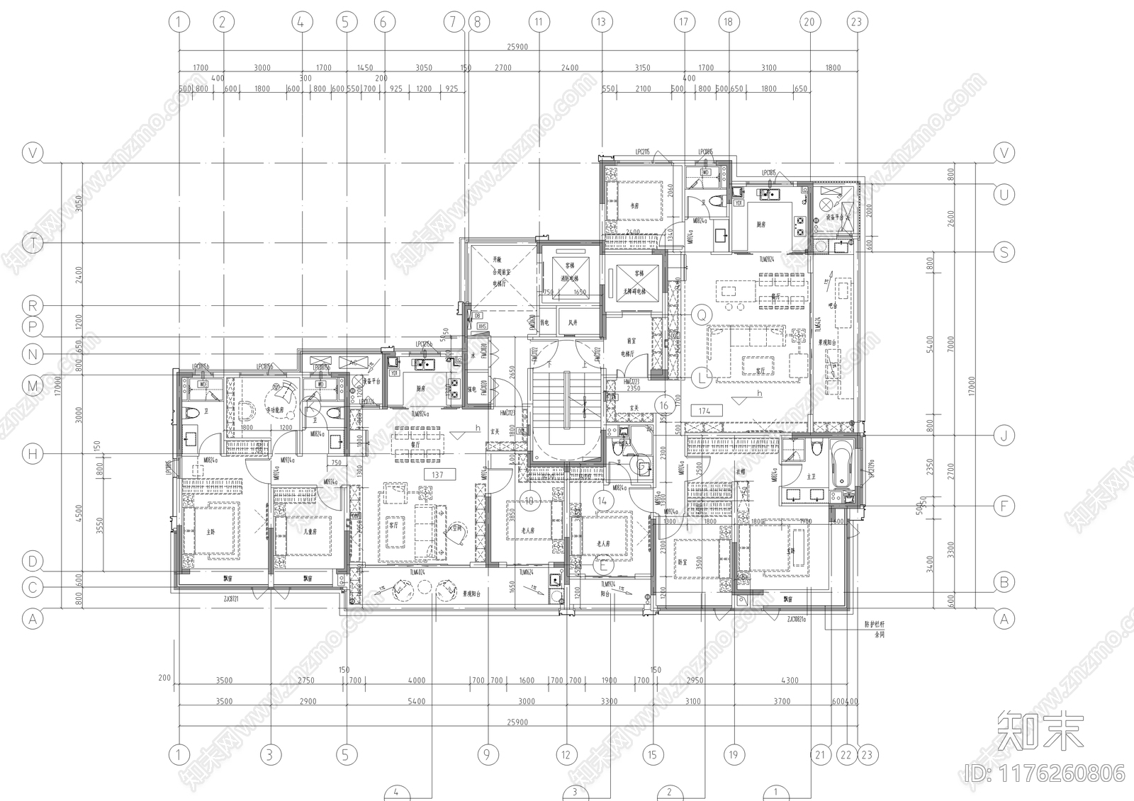 现代住宅楼建筑cad施工图下载【ID:1176260806】