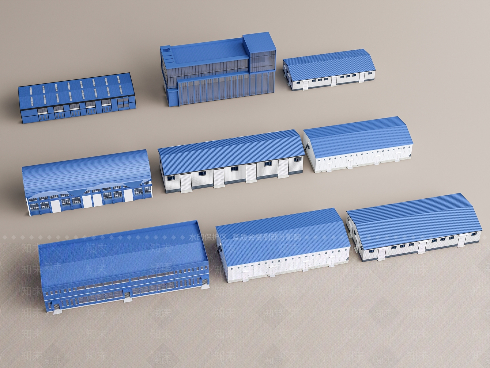 现代厂房3D模型下载【ID:1176264029】