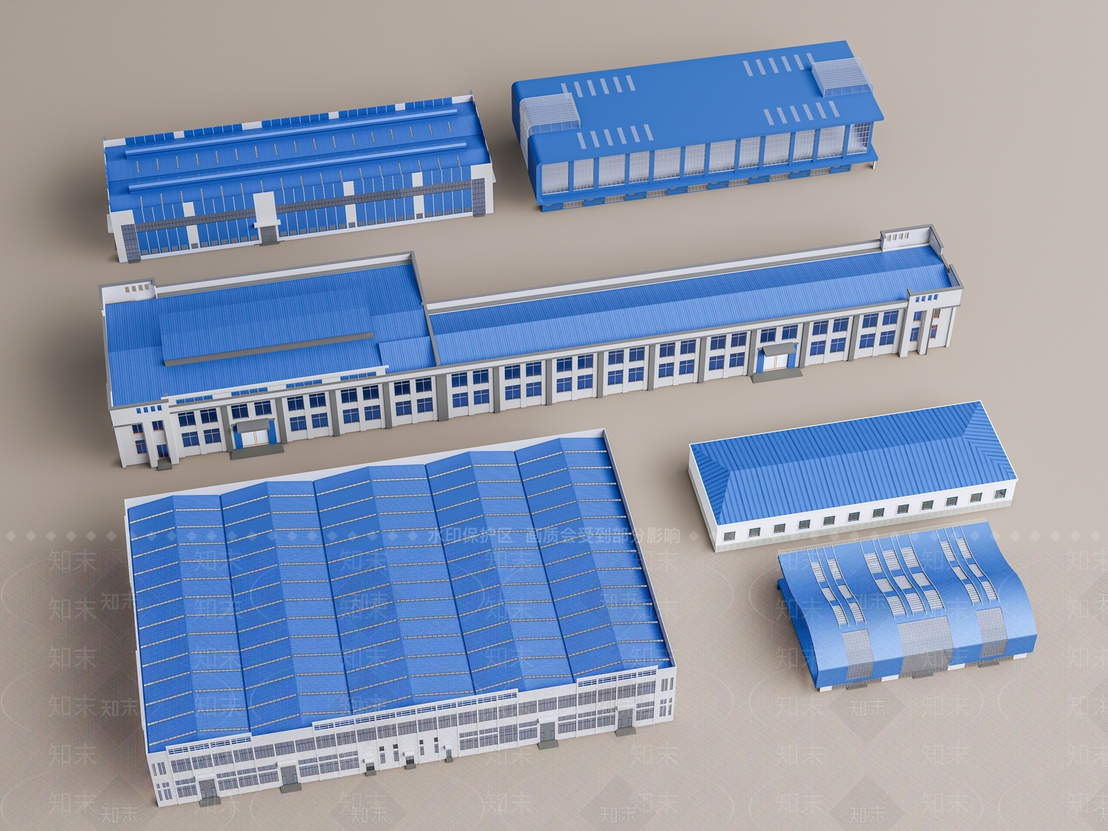 现代厂房3D模型下载【ID:1176264840】
