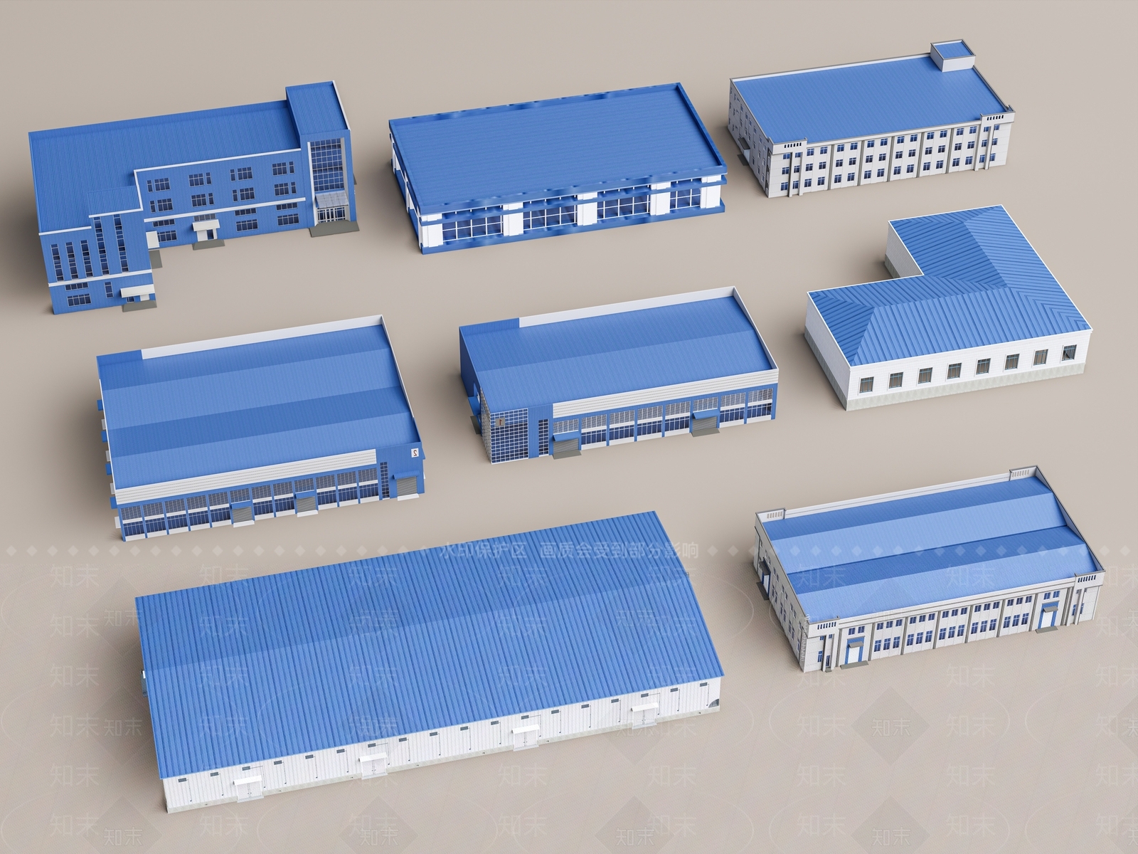 现代厂房3D模型下载【ID:1176266172】