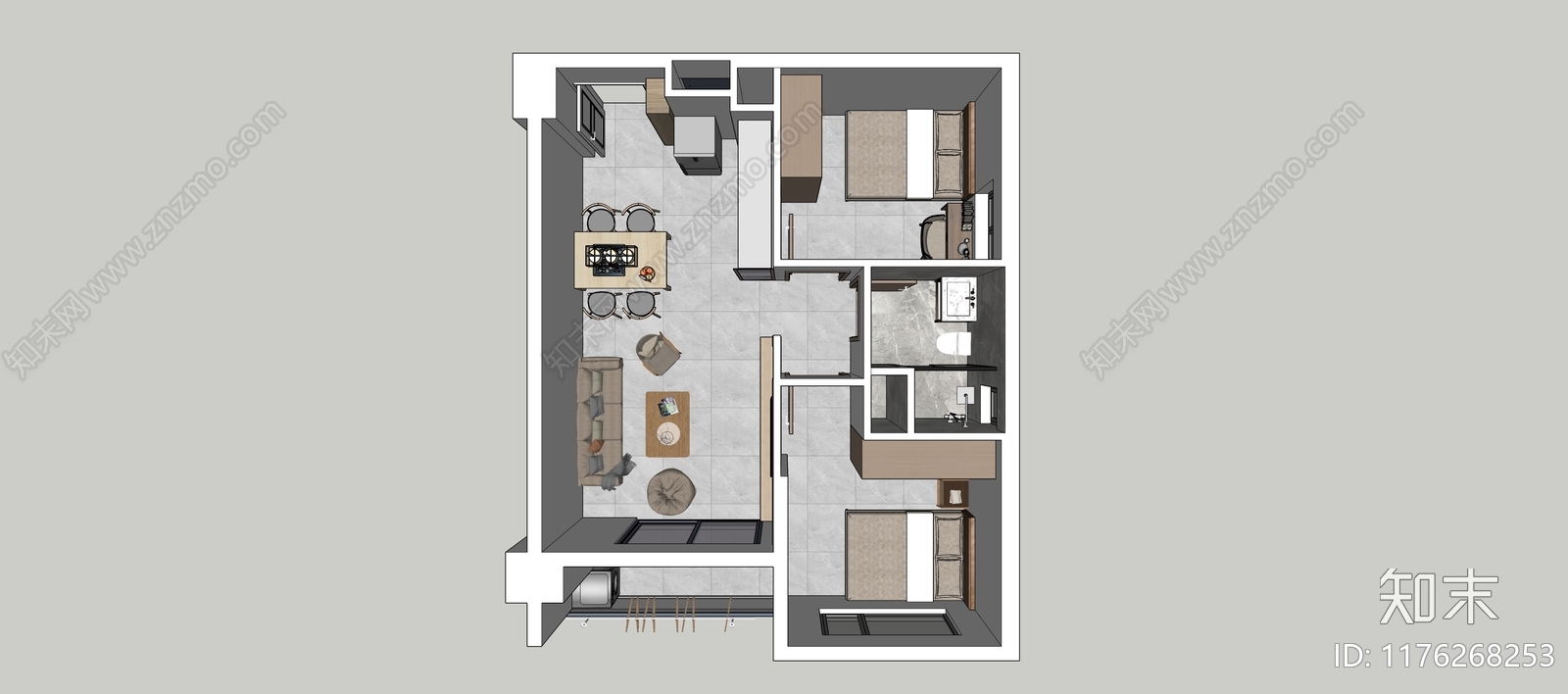 现代公寓SU模型下载【ID:1176268253】