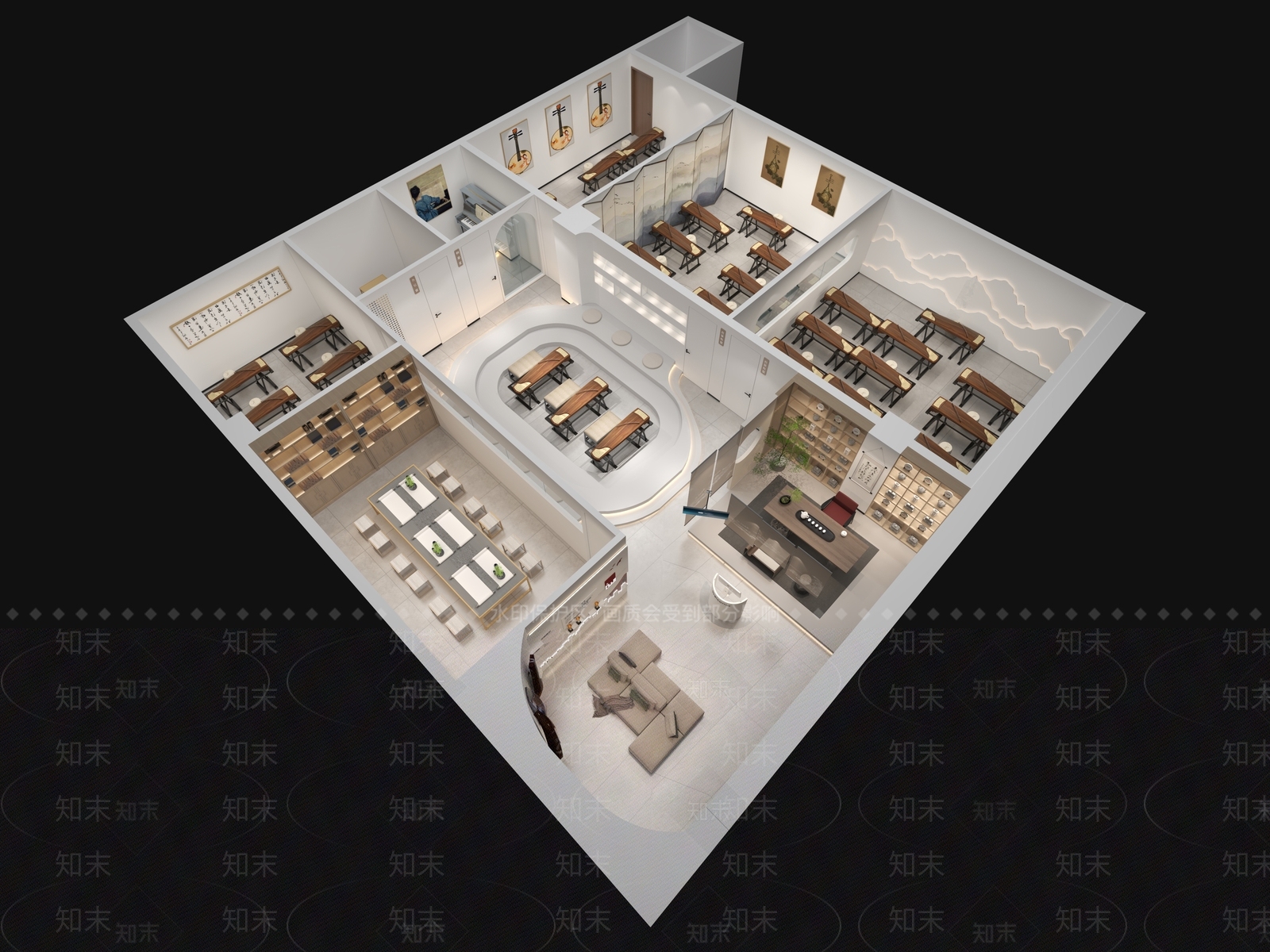 现代教室3D模型下载【ID:1176270594】