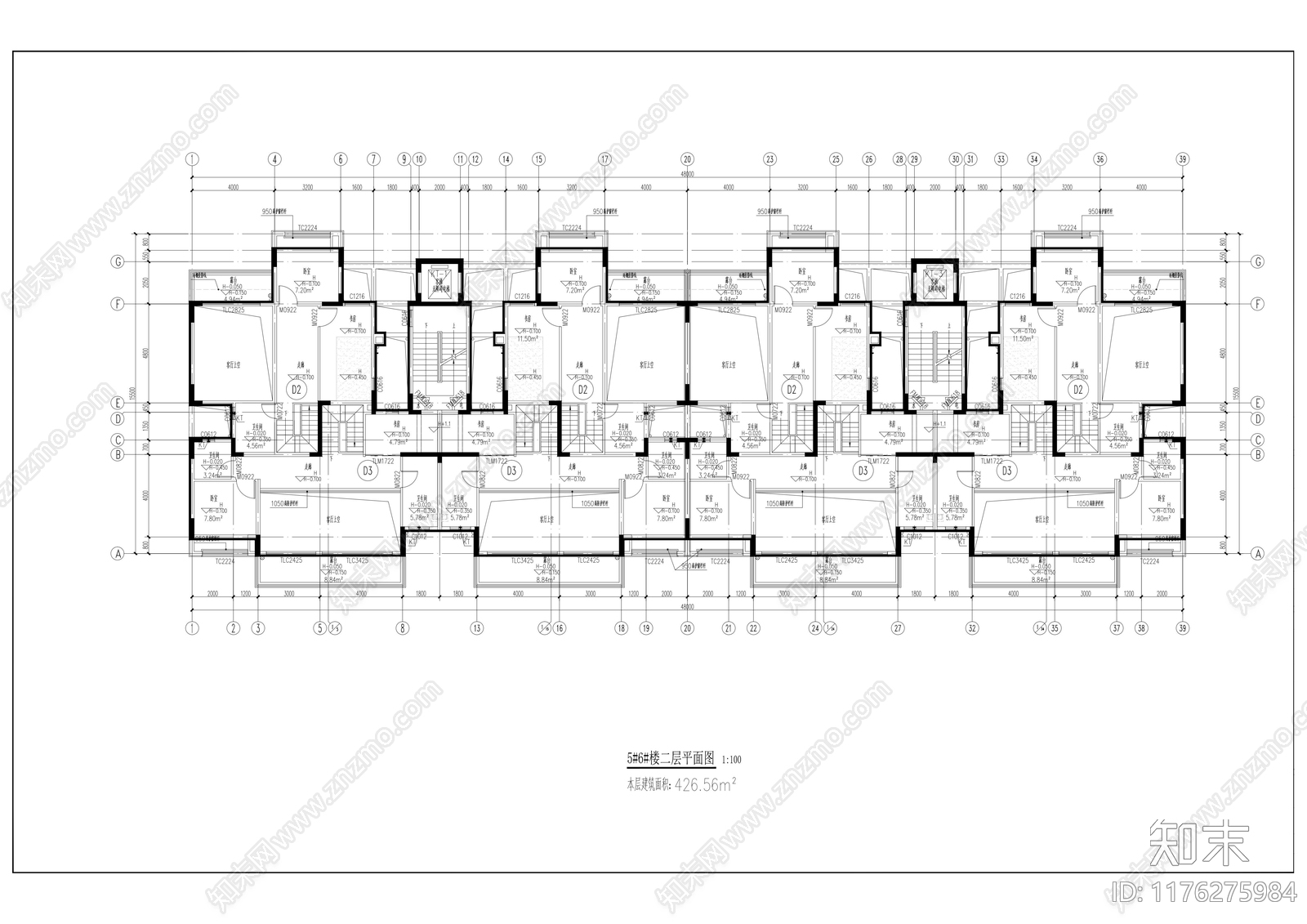 现代新中式别墅建筑施工图下载【ID:1176275984】