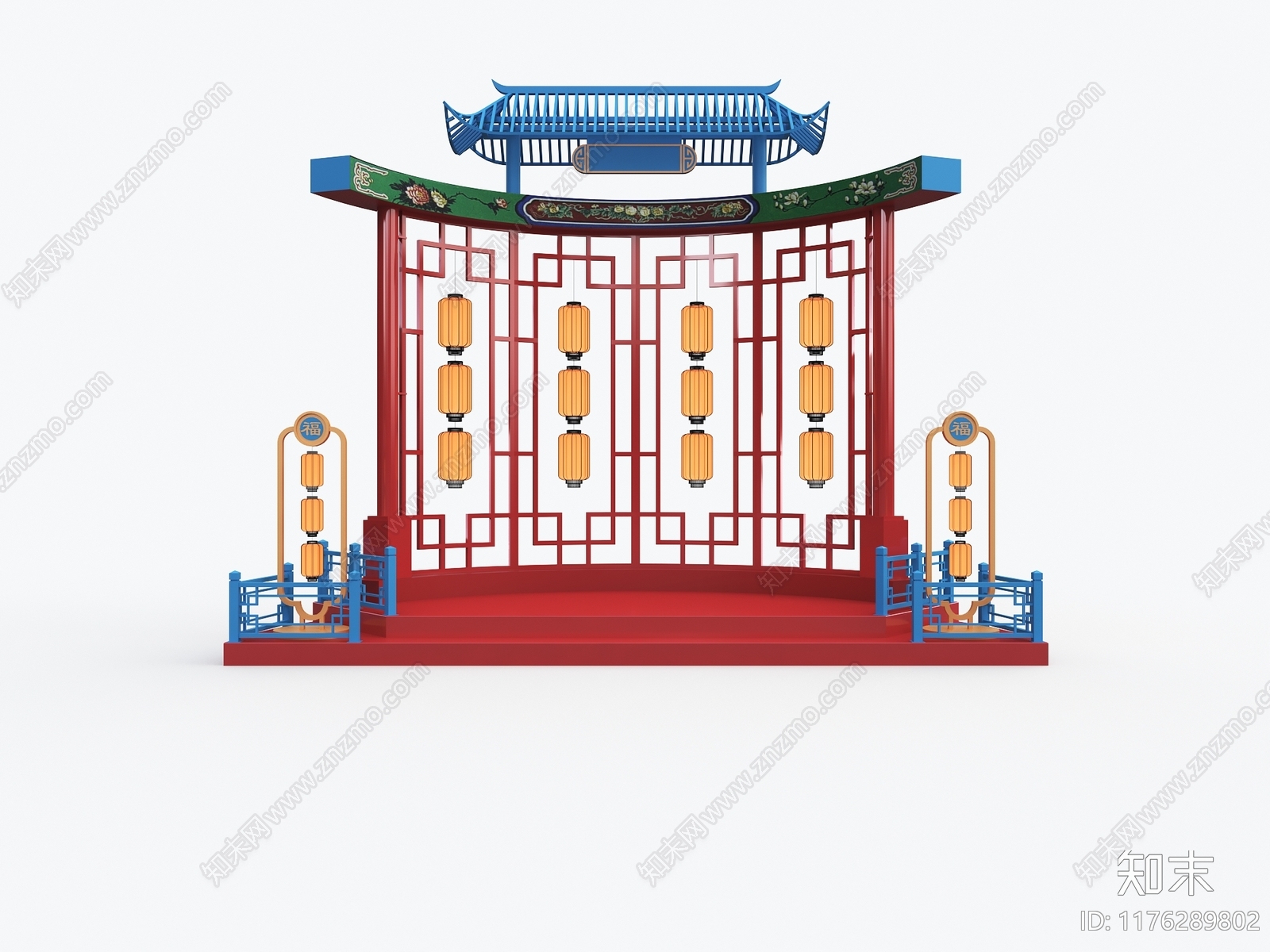 现代新中式艺术装置3D模型下载【ID:1176289802】