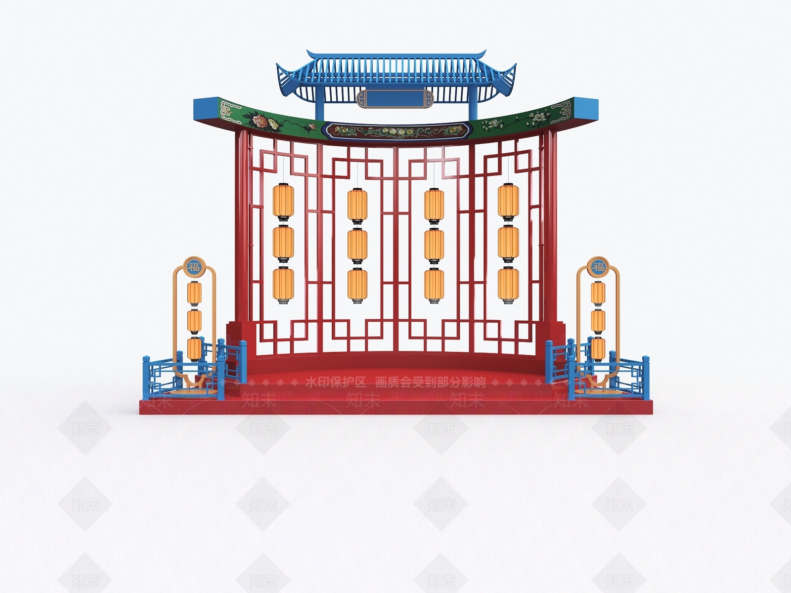 现代新中式舞台SU模型下载【ID:1176289855】