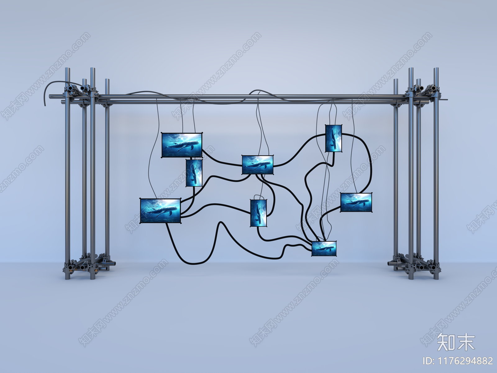 现代工业艺术装置3D模型下载【ID:1176294882】