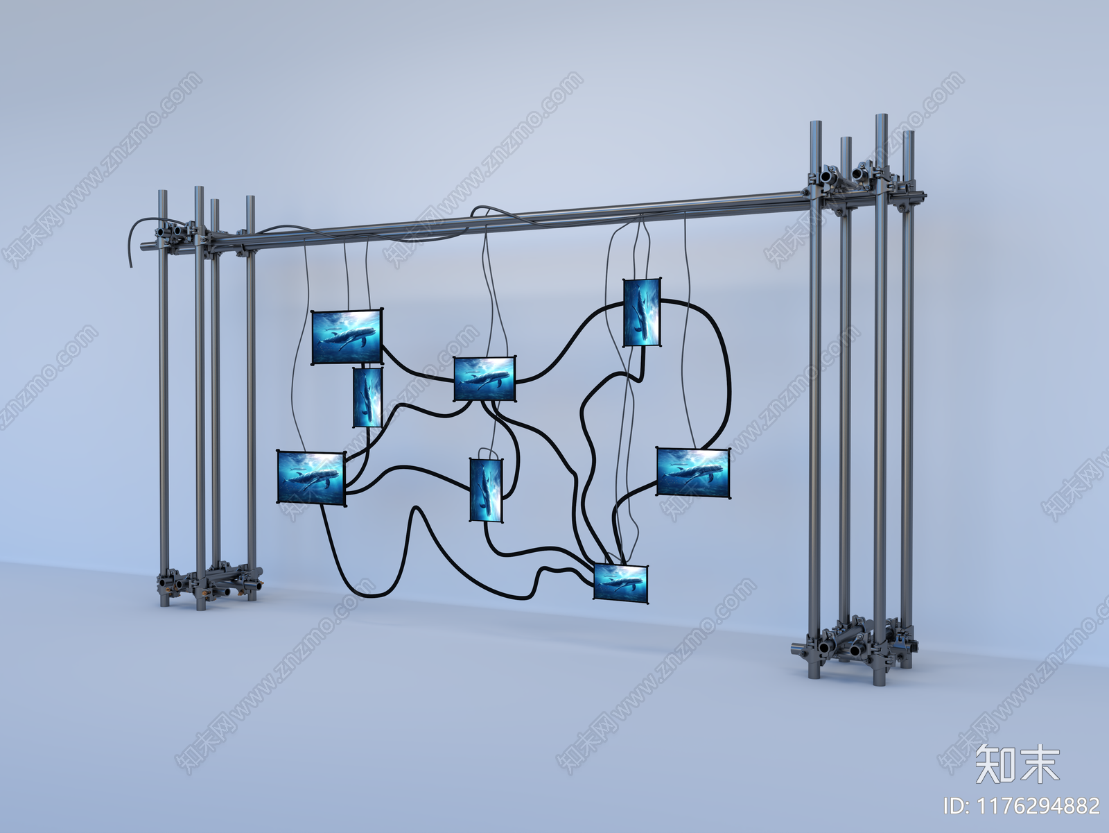 现代工业艺术装置3D模型下载【ID:1176294882】