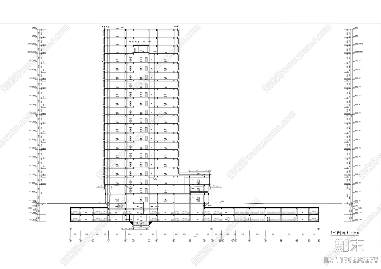 现代办公楼建筑施工图下载【ID:1176296278】