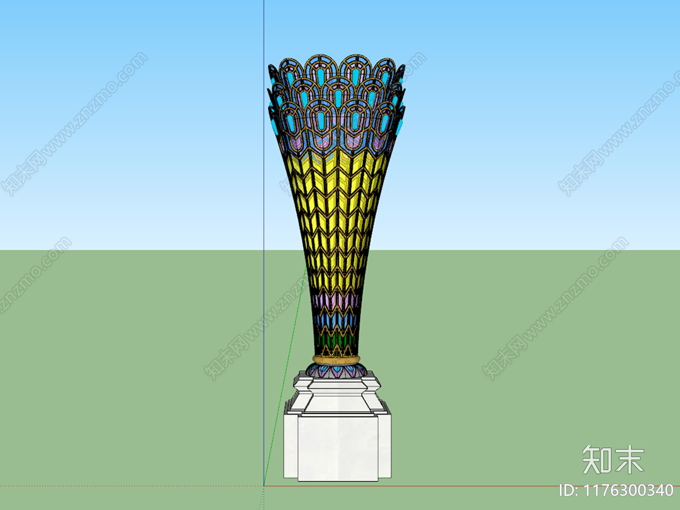 现代景观灯SU模型下载【ID:1176300340】