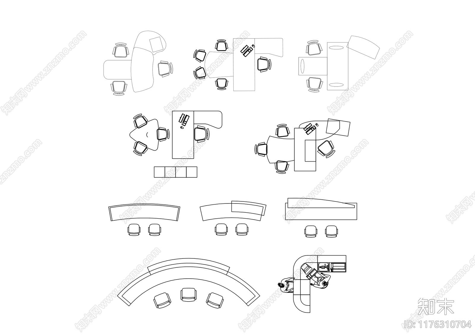 现代综合家具图库cad施工图下载【ID:1176310704】