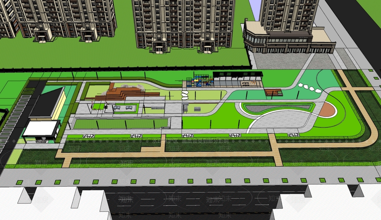 现代口袋公园SU模型下载【ID:1176312630】