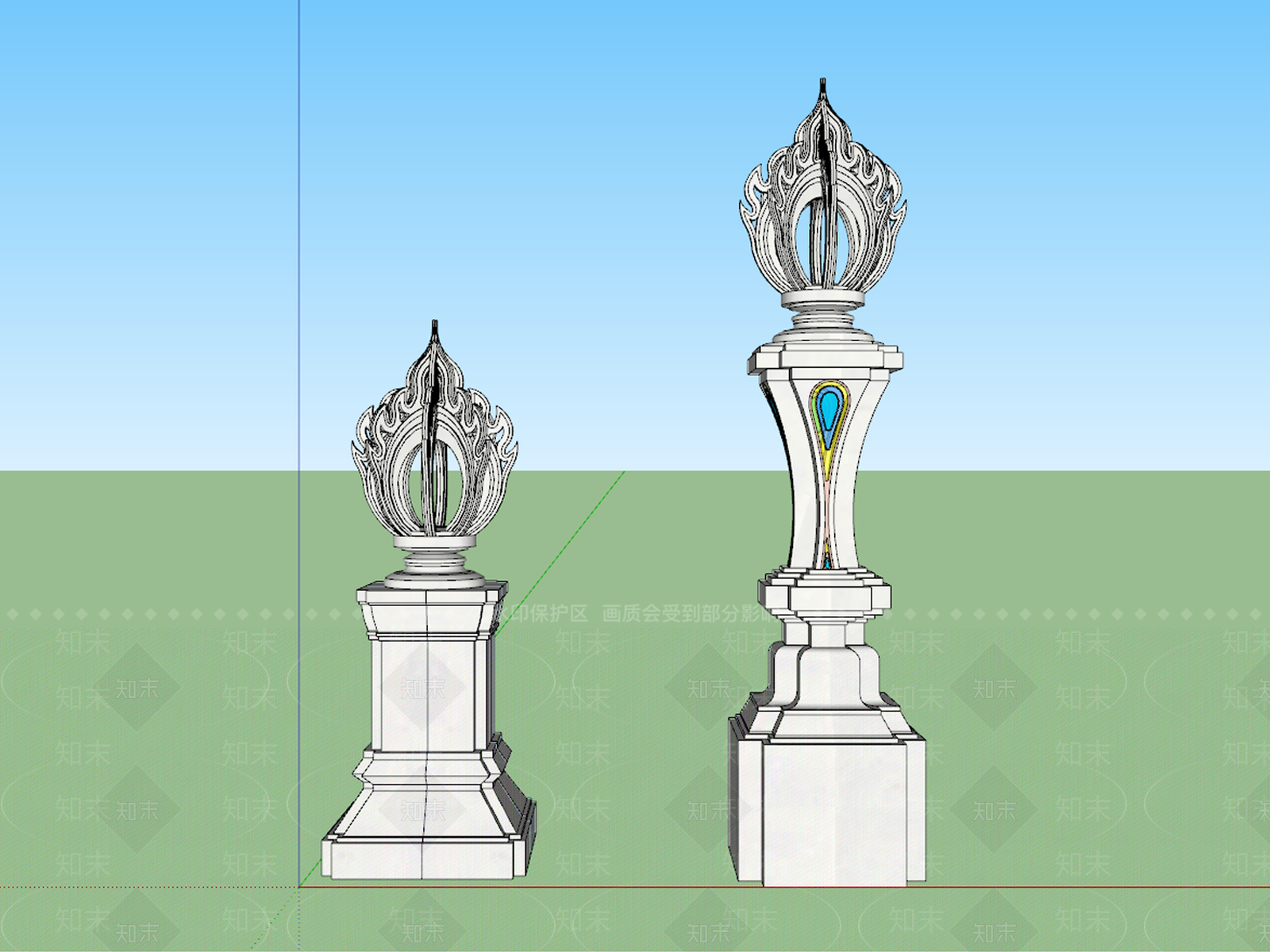 现代景观灯SU模型下载【ID:1176316060】