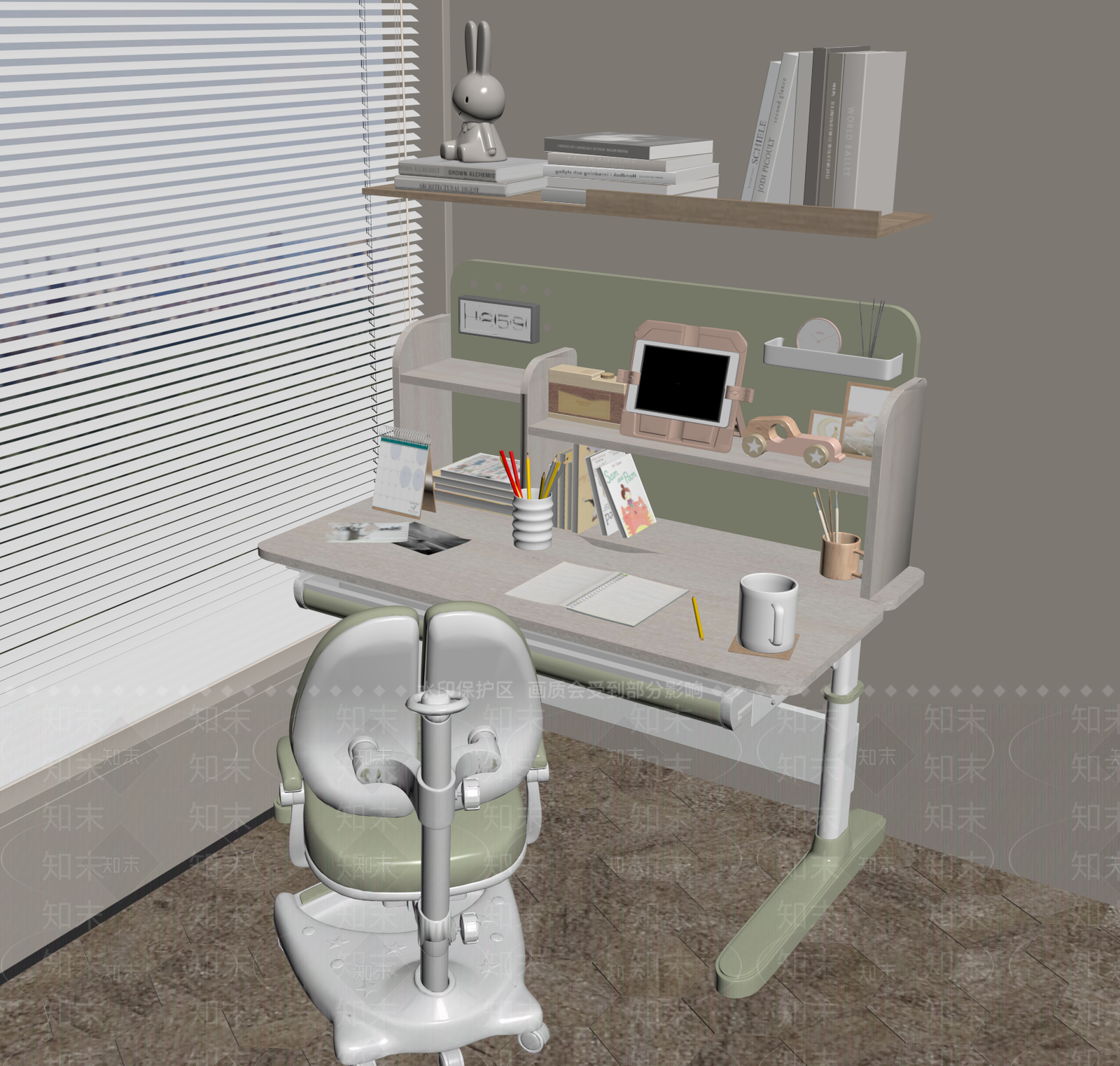 现代儿童桌椅SU模型下载【ID:1176315379】