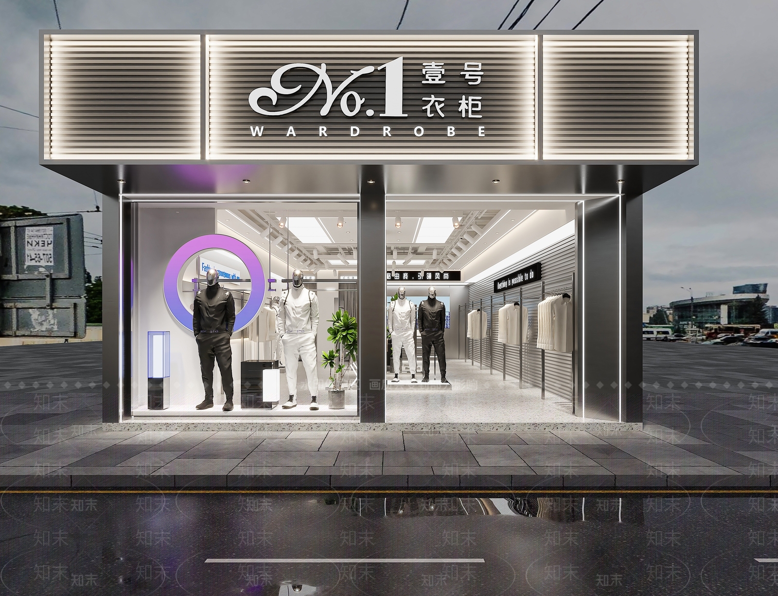 现代极简服装店3D模型下载【ID:1176320596】
