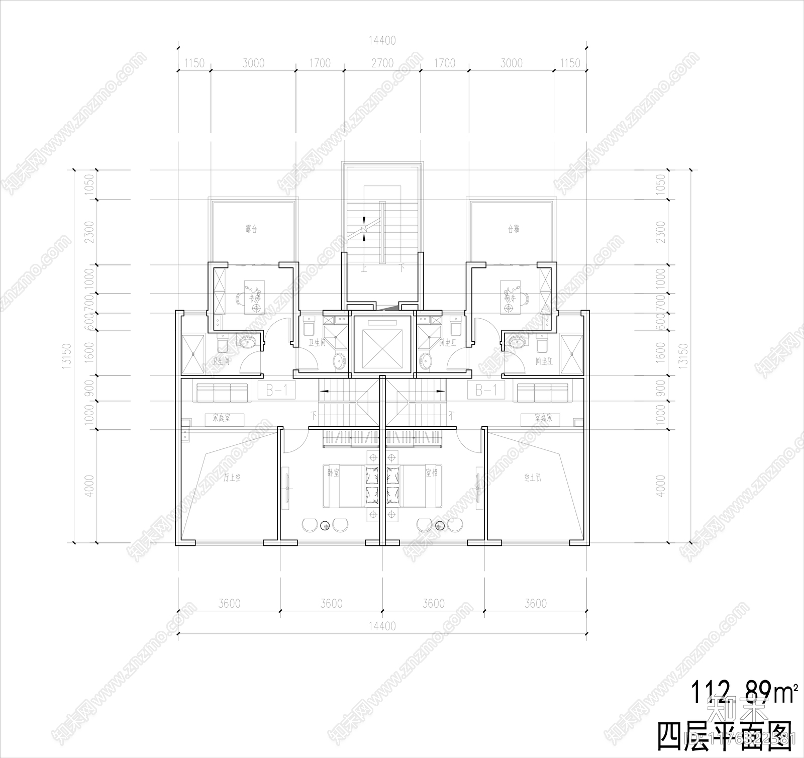 现代住宅楼建筑cad施工图下载【ID:1176322581】